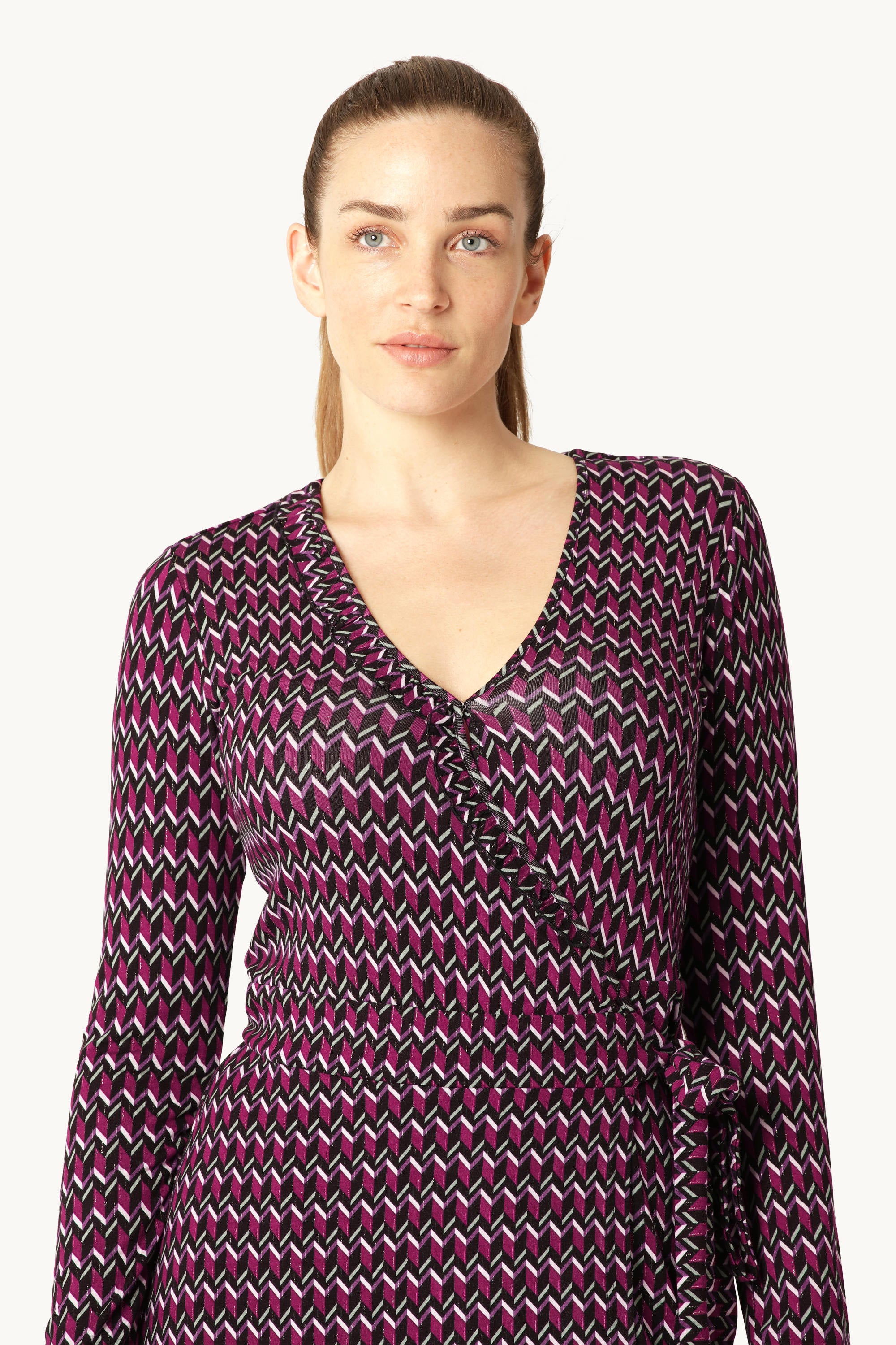 Elisa Harlekin Wrap Dress - Rosy Pink