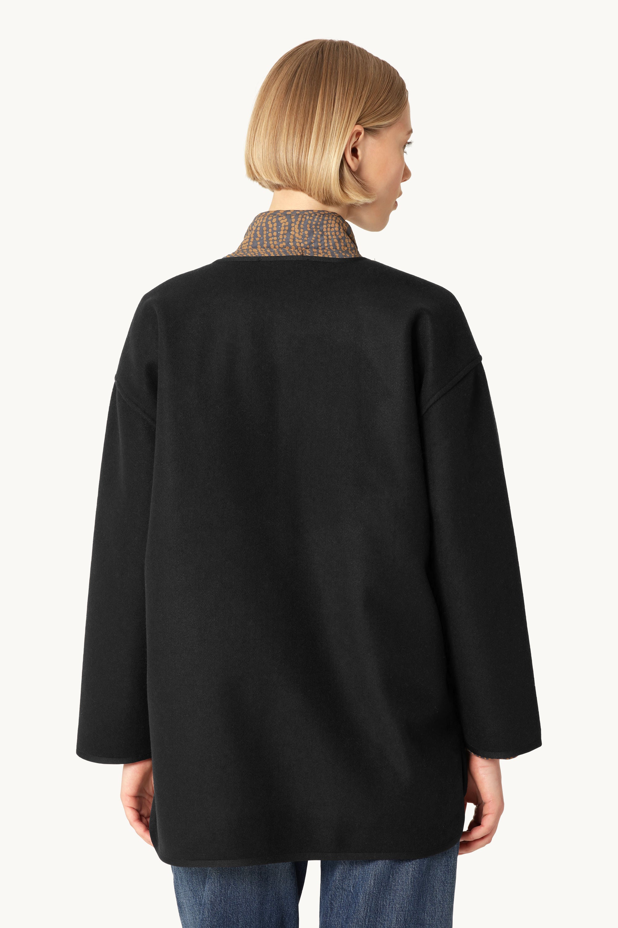 Gefilzte Casual Jacke - Black