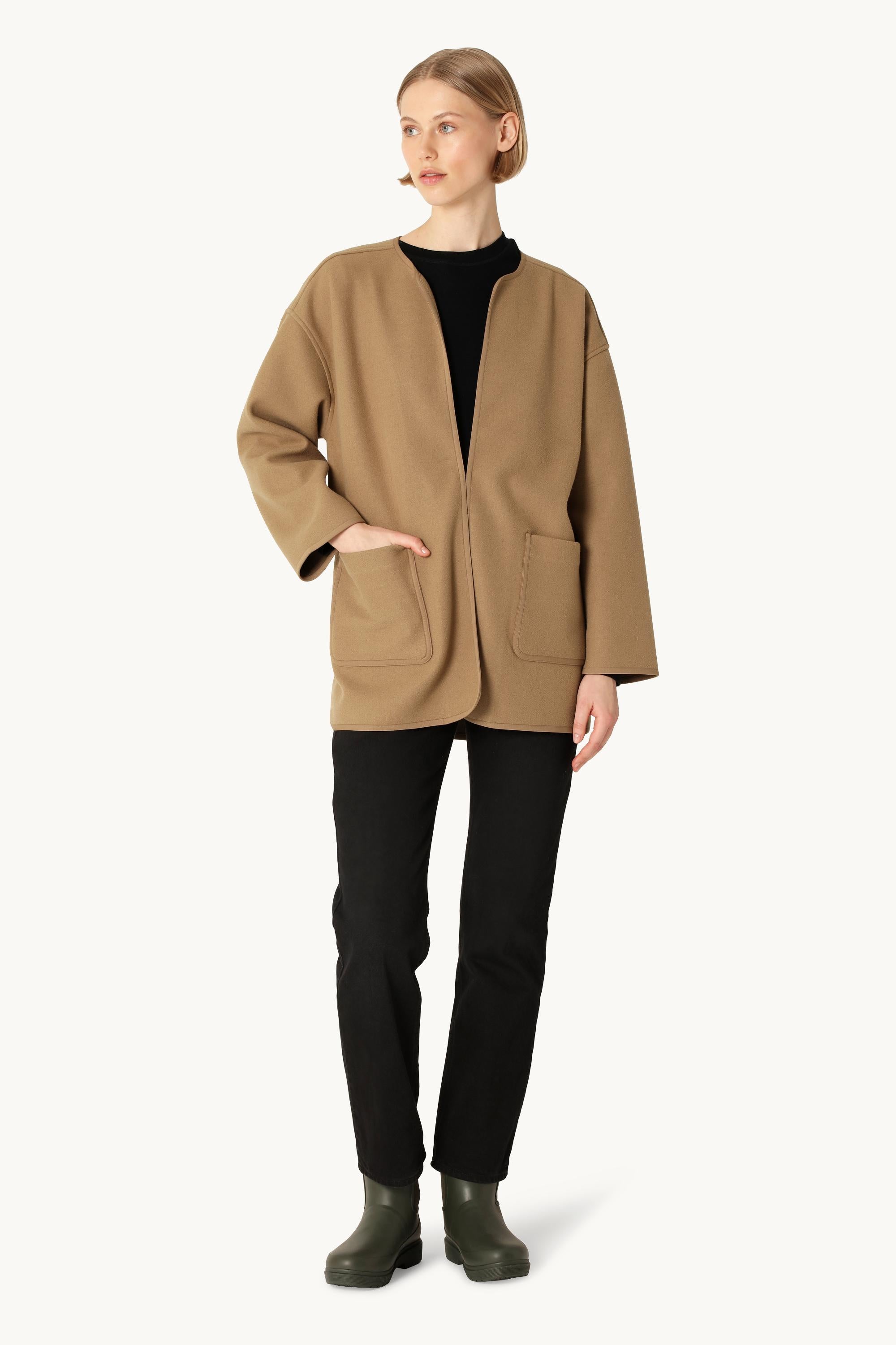 Gefilzte Casual Jacke - Mocca
