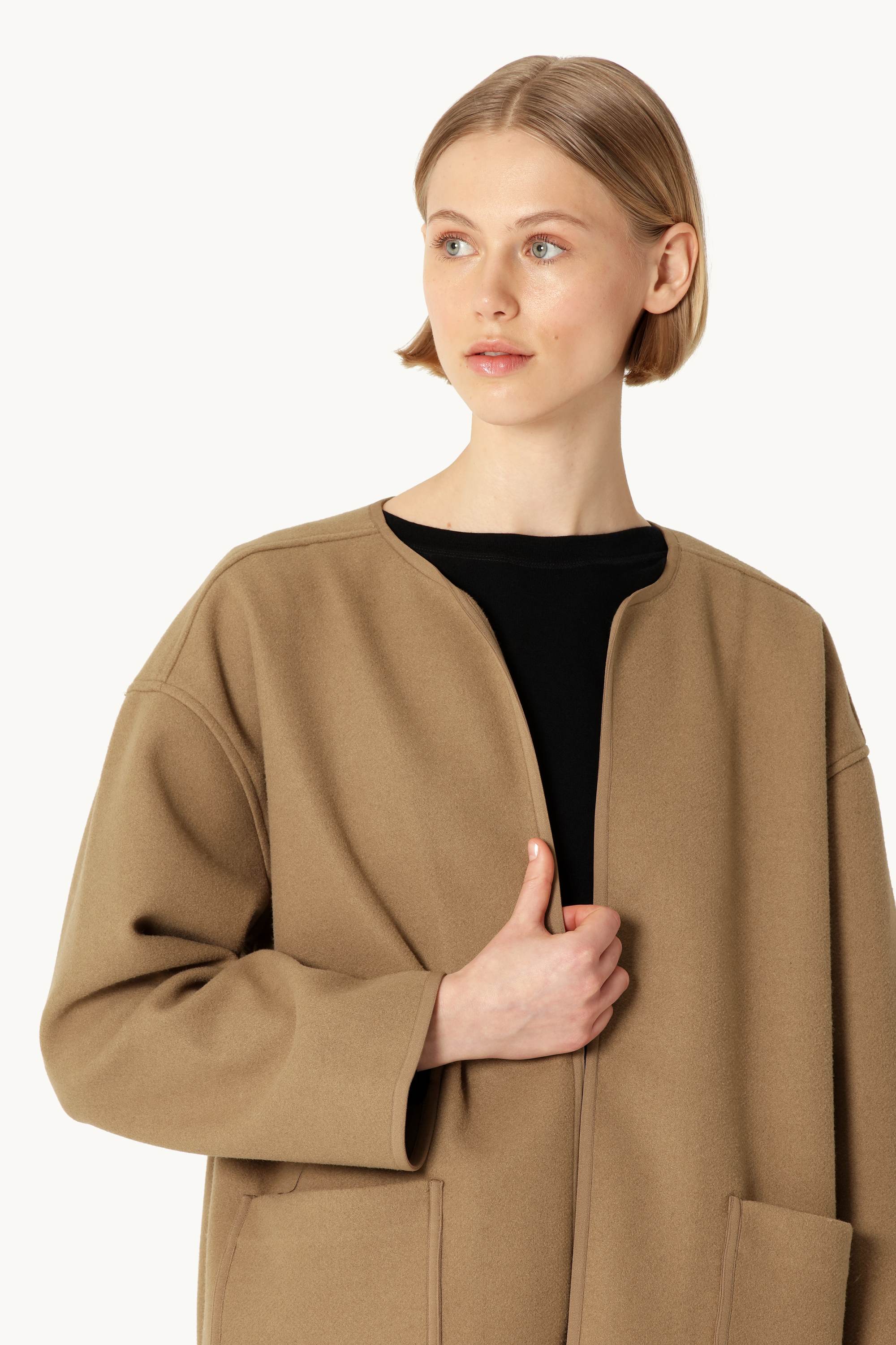 Gefilzte Casual Jacke - Mocca