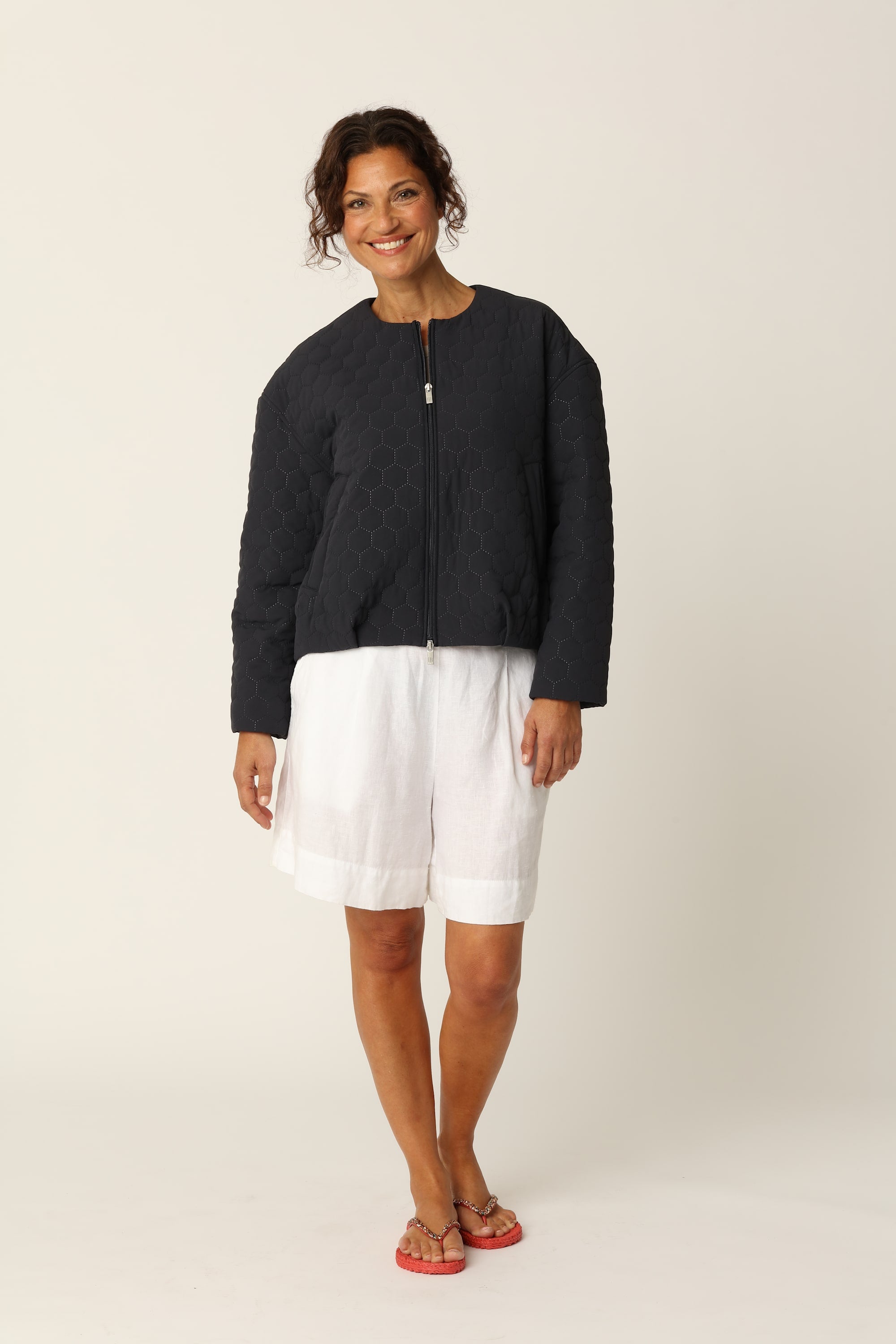 Short Quilted Jacket - Dark Indigo