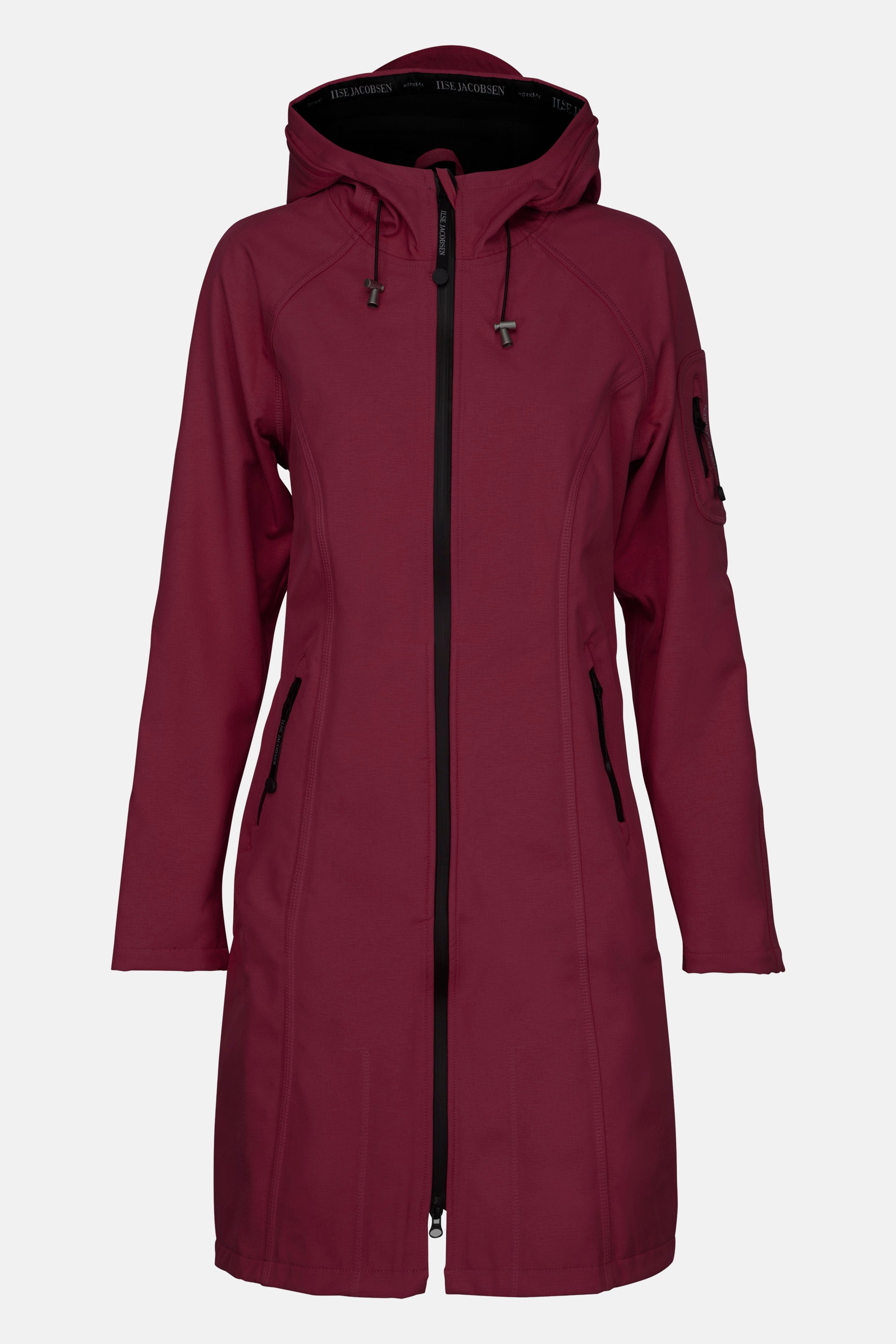 Ilse Jacobsen Hornbæk Rain Langer Regenmantel Raincoat 307 Maroon Banner