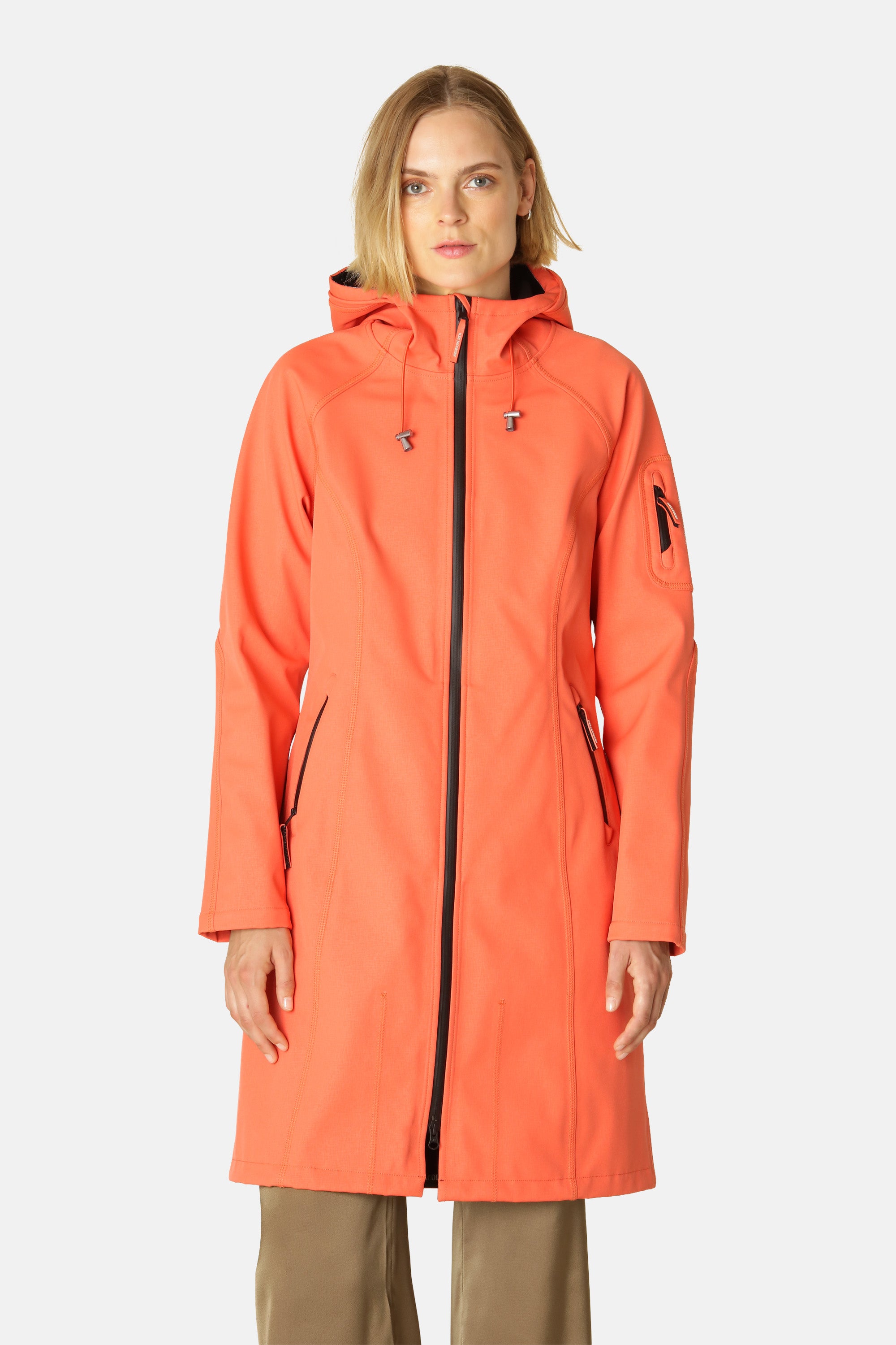 Ilse Jacobsen Hornbæk Rain Langer Regenmantel Raincoat 349 Hot Orange