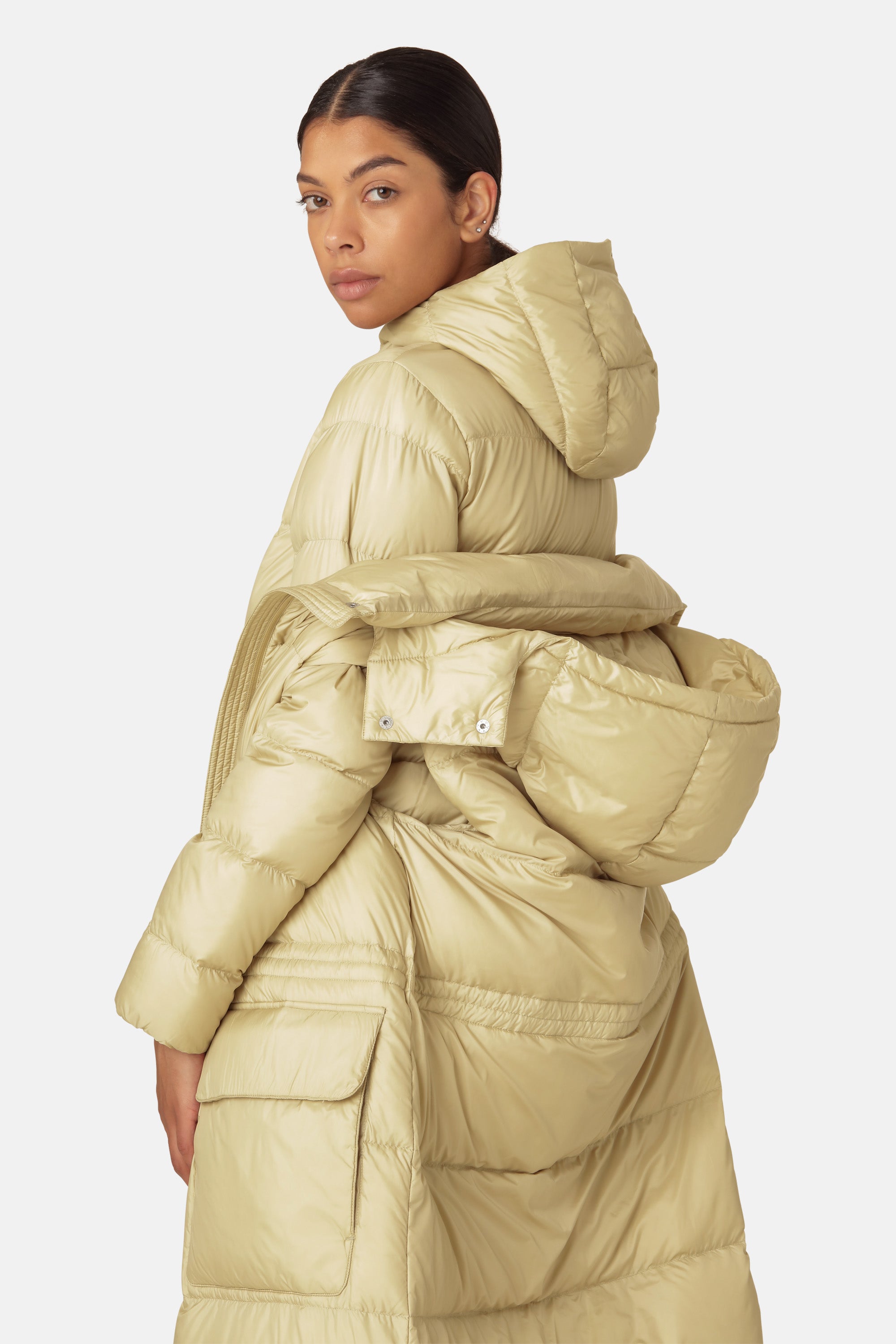 Ilse Jacobsen Hornbæk Outerwear  Long Down Vest Puffer vest 459 Olive Grass