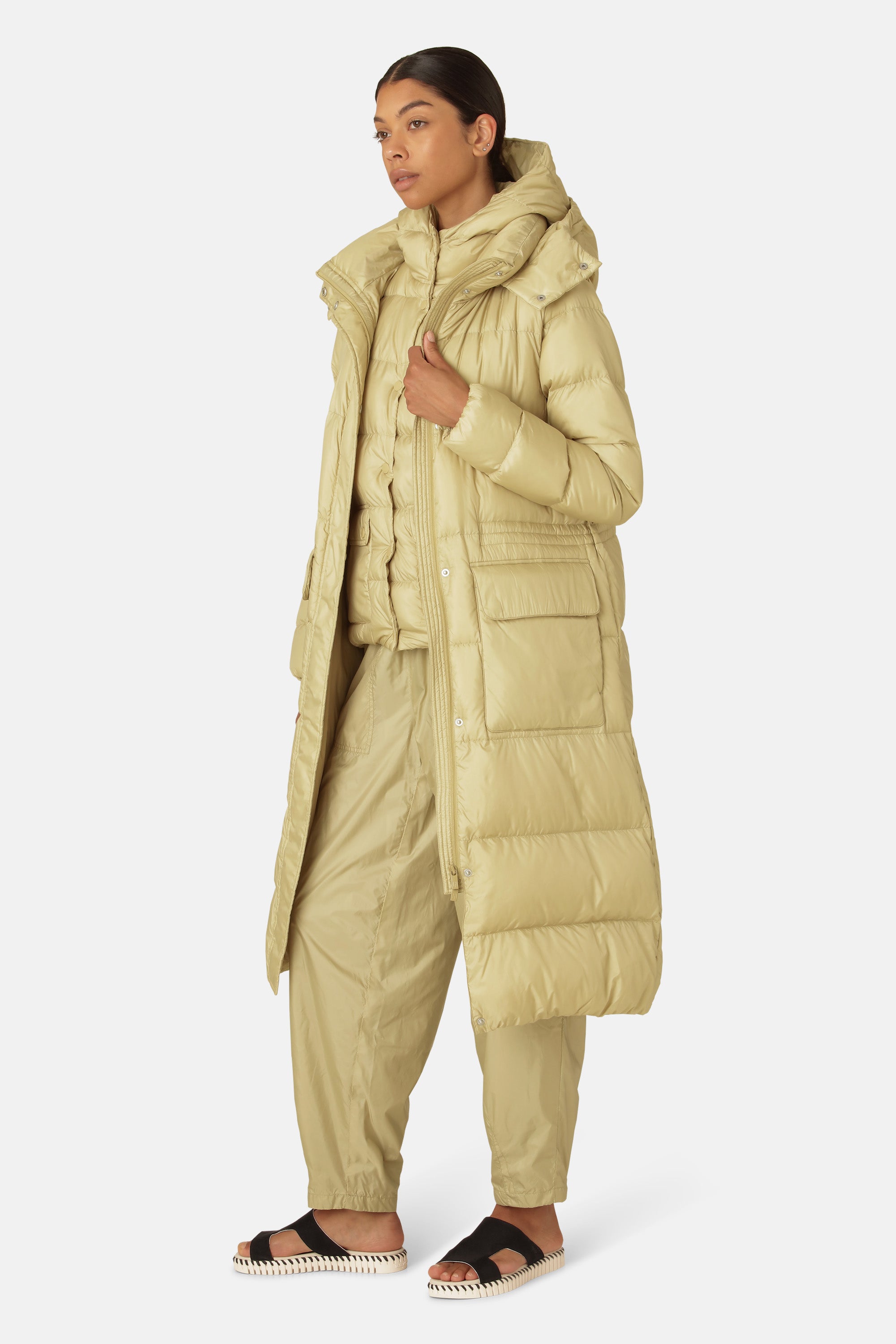 Ilse Jacobsen Hornbæk Outerwear  Long Down Vest Puffer vest 459 Olive Grass