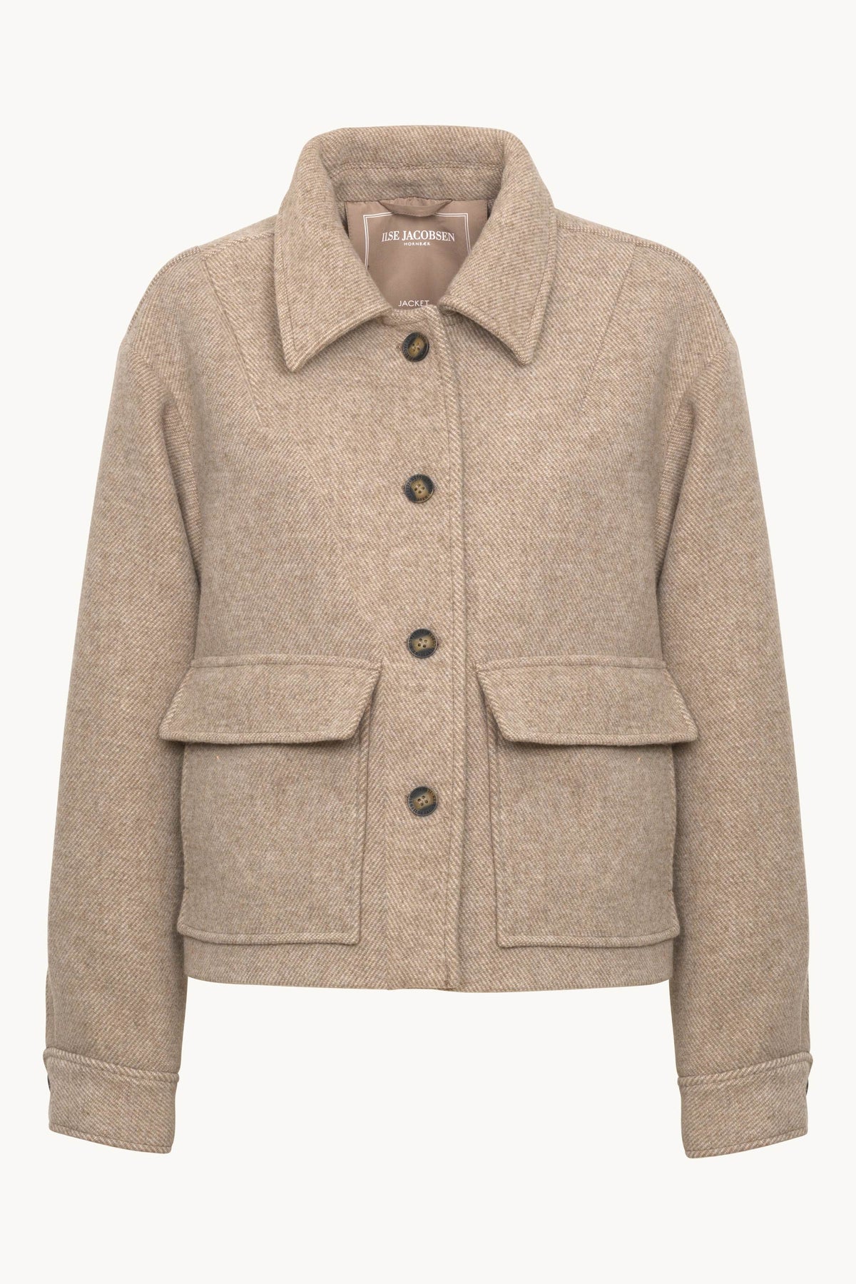 Kurze Jacke mit Knöpfen - Greige