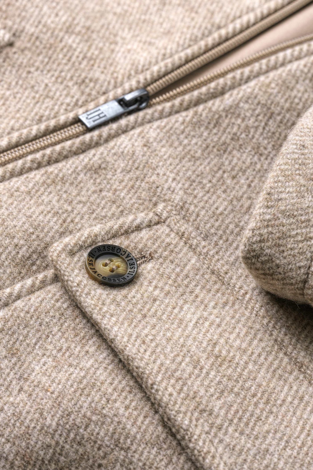 Halblange Jacke mit Reißverschluss - Greige