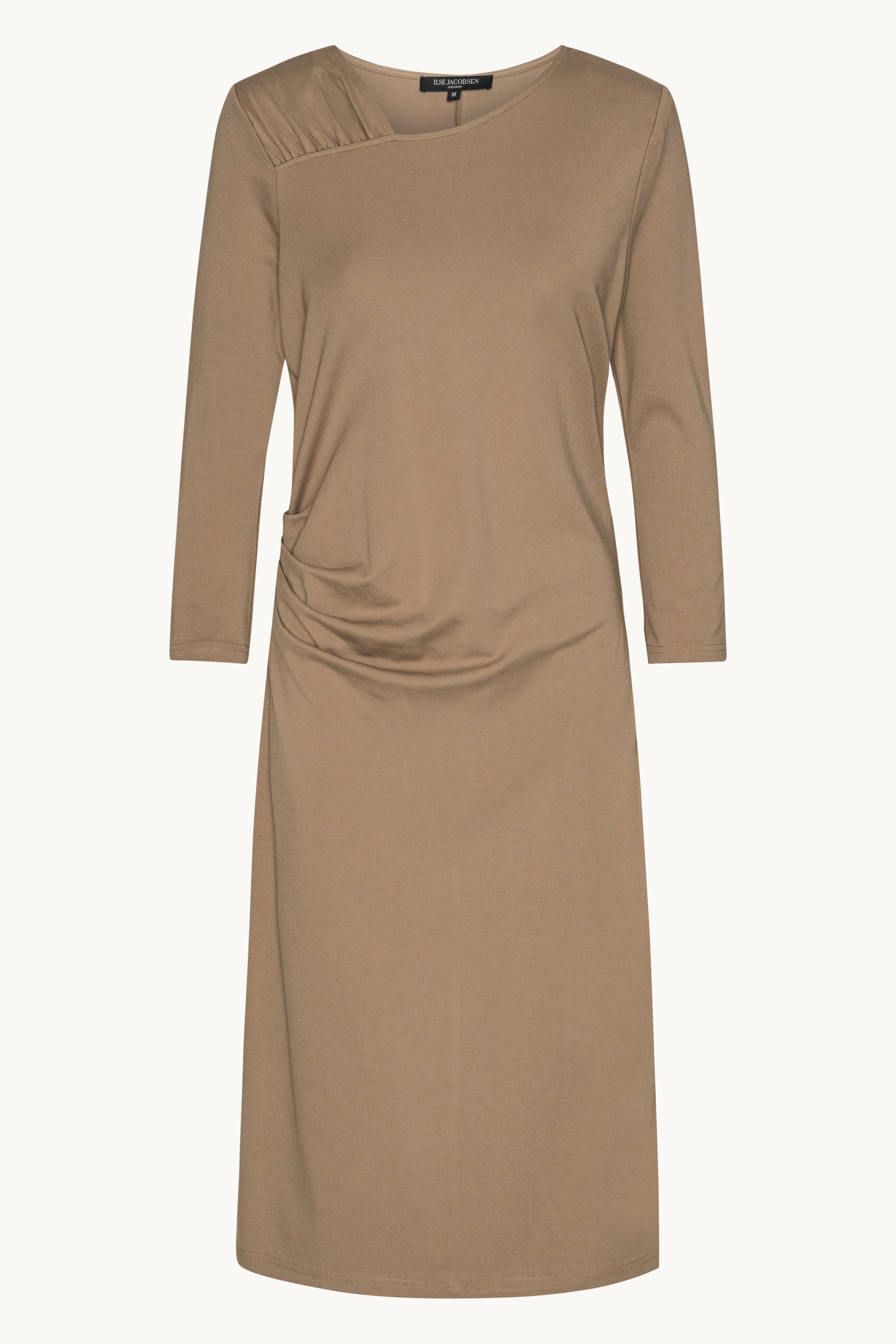 Kleid mit Falten - Greige