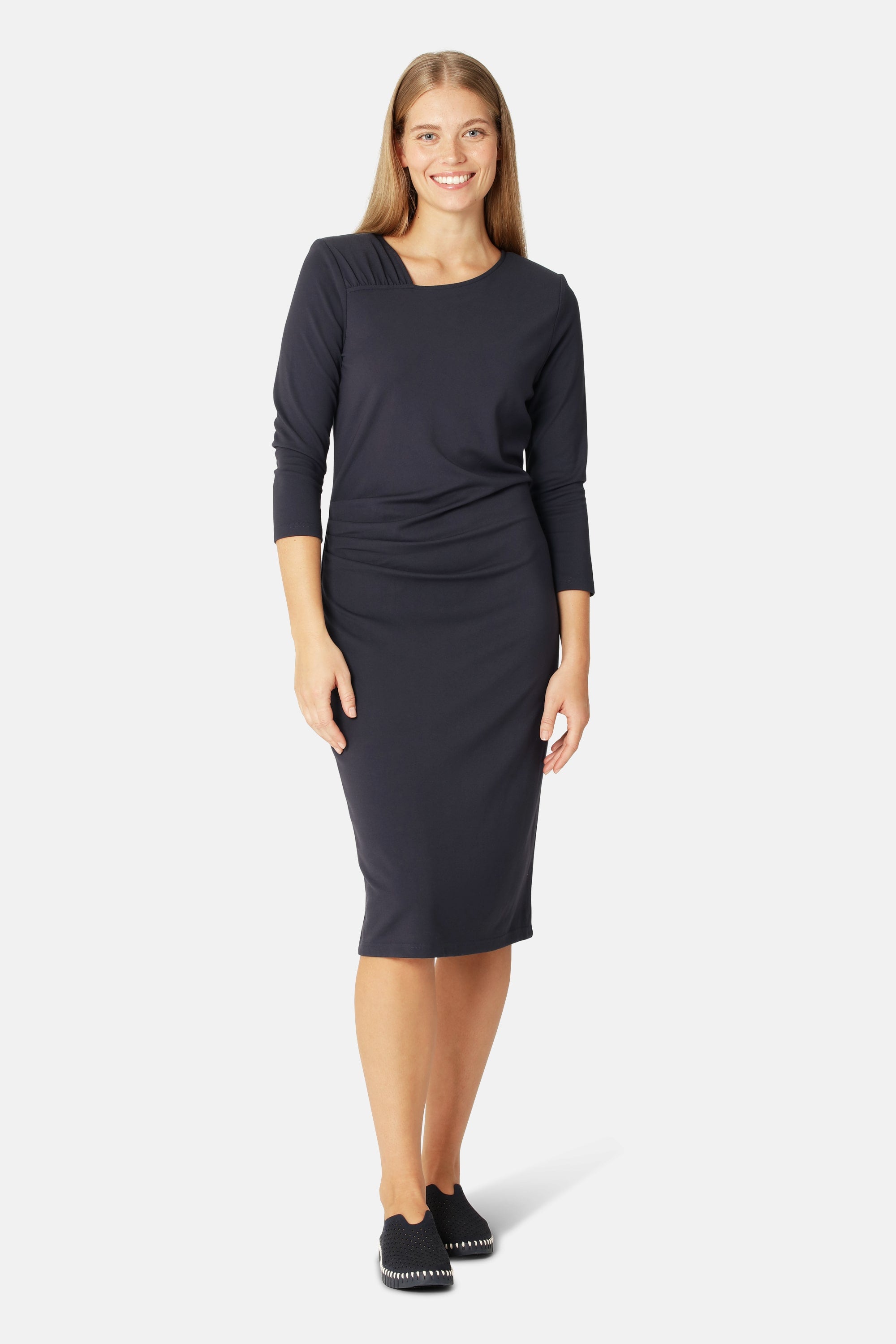 Kleid mit Falten - Dark Indigo