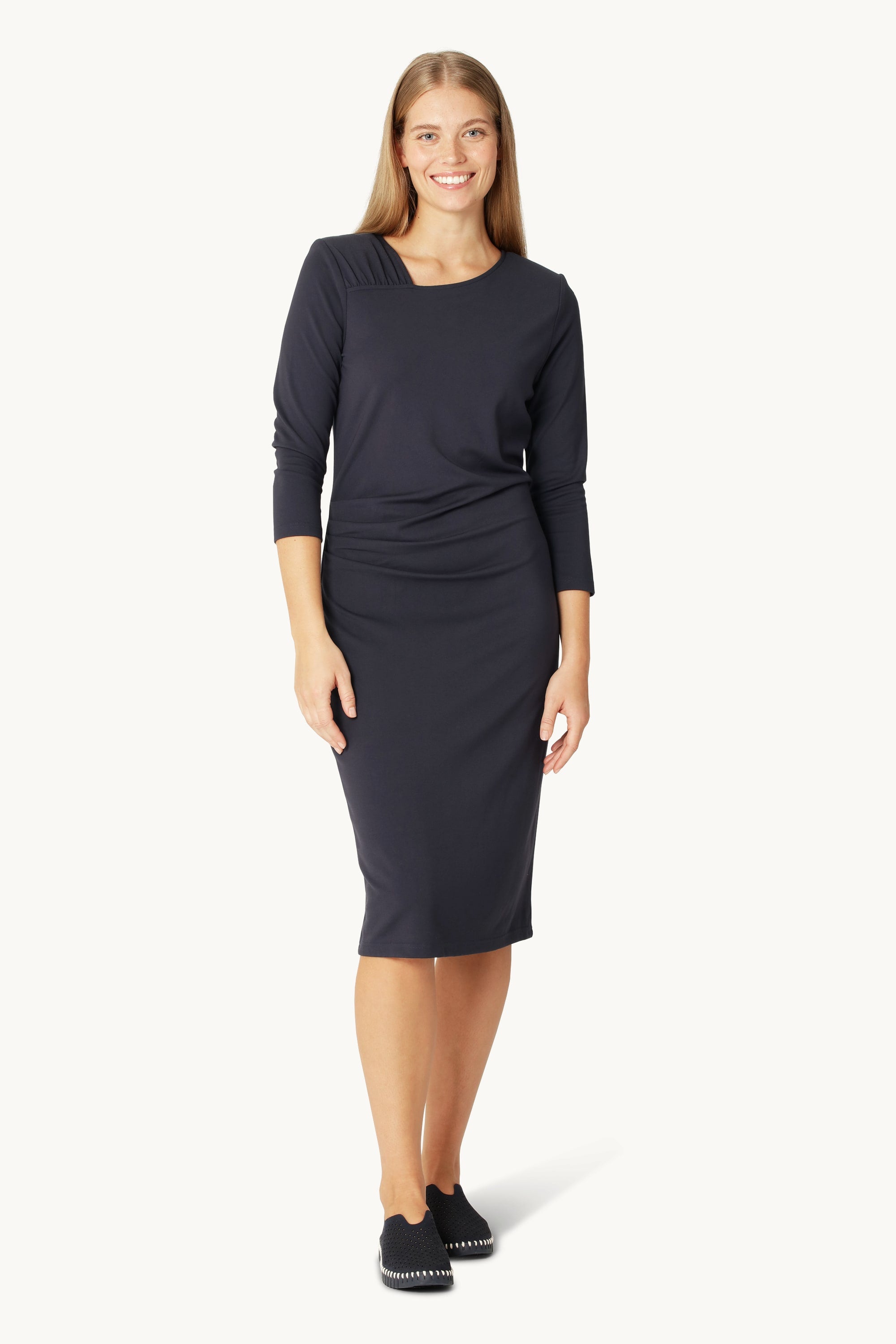 Kleid mit Falten - Dark Indigo