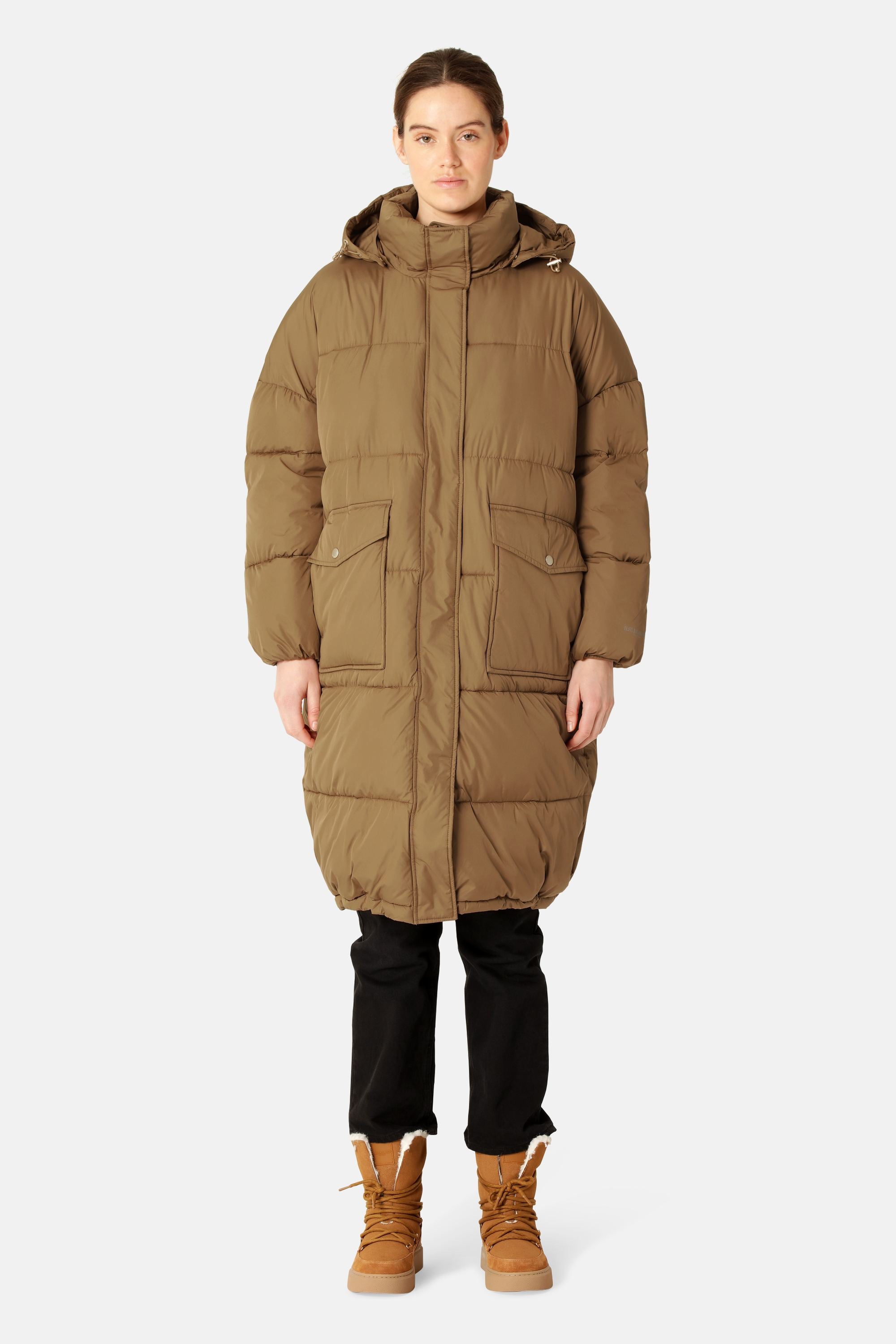 Long Padded Coat - Mocca