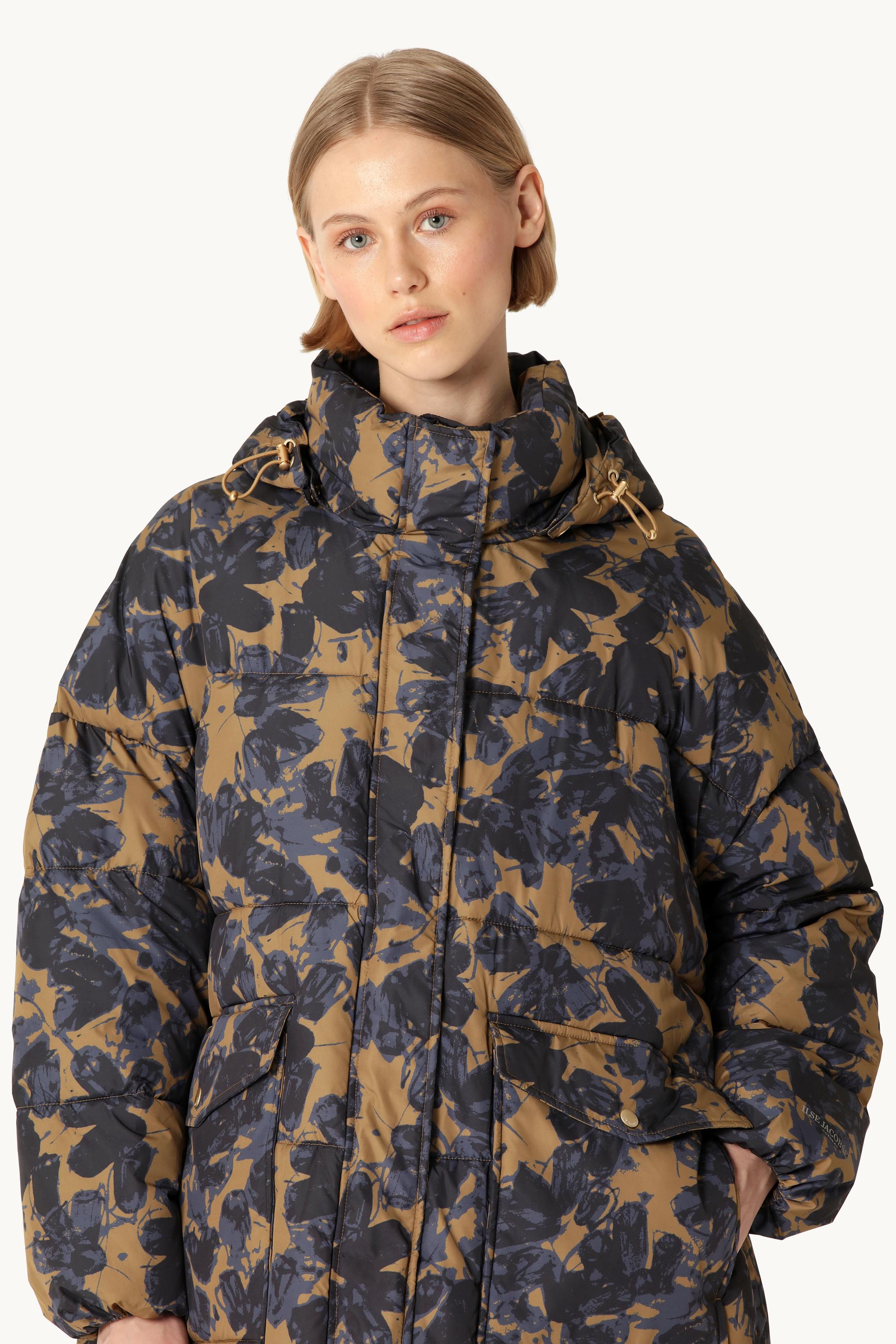 Long Padded Coat - Beige Butterfly