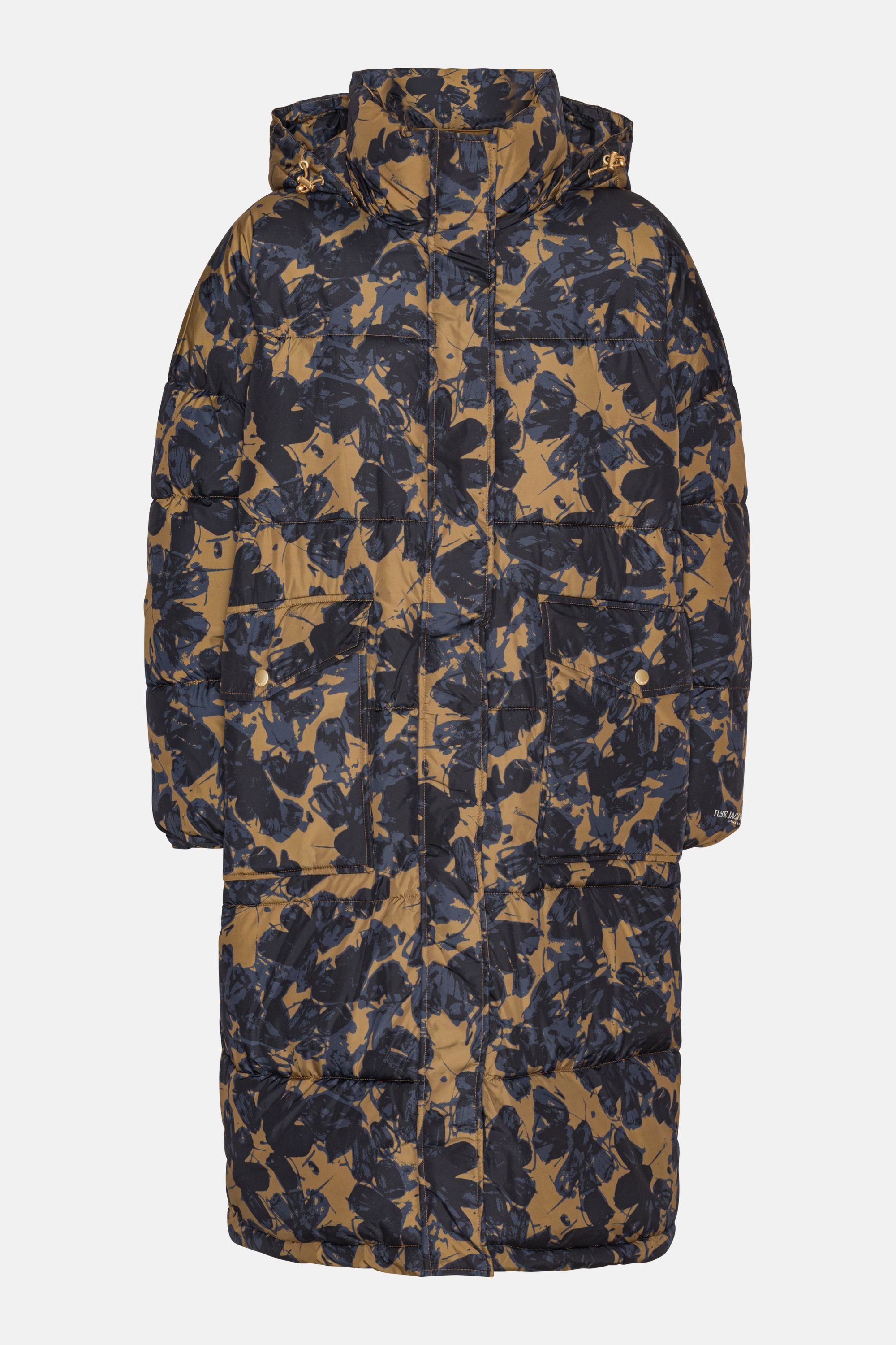 Long Padded Coat - Beige Butterfly