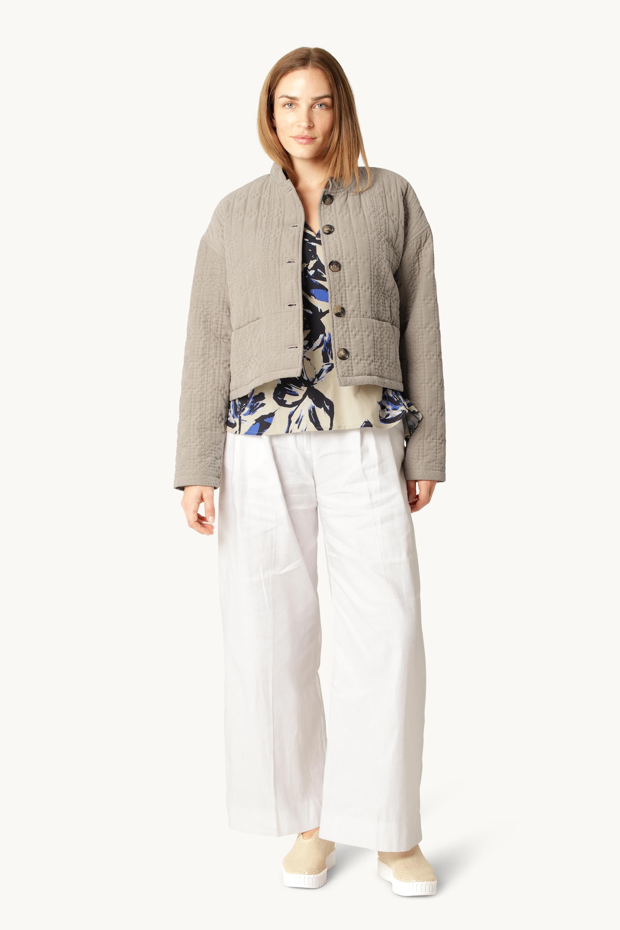 Kurze Steppjacke - Greige