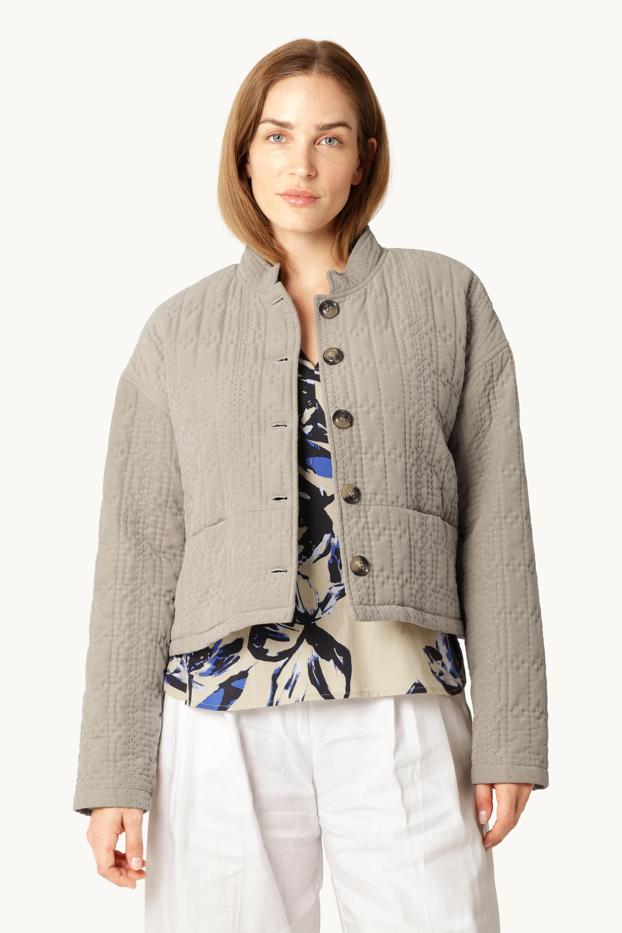 Kurze Steppjacke - Greige