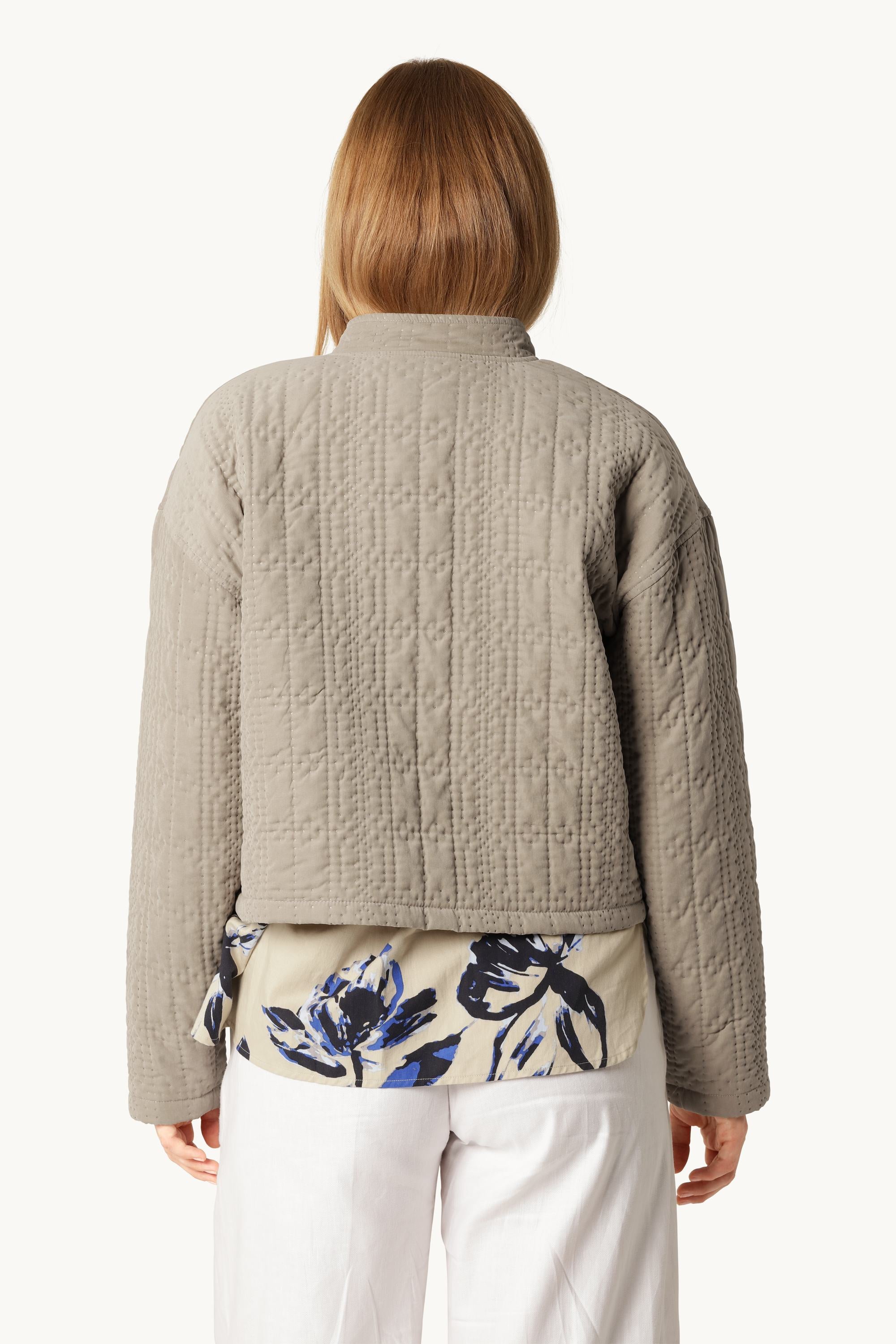 Kurze Steppjacke - Greige