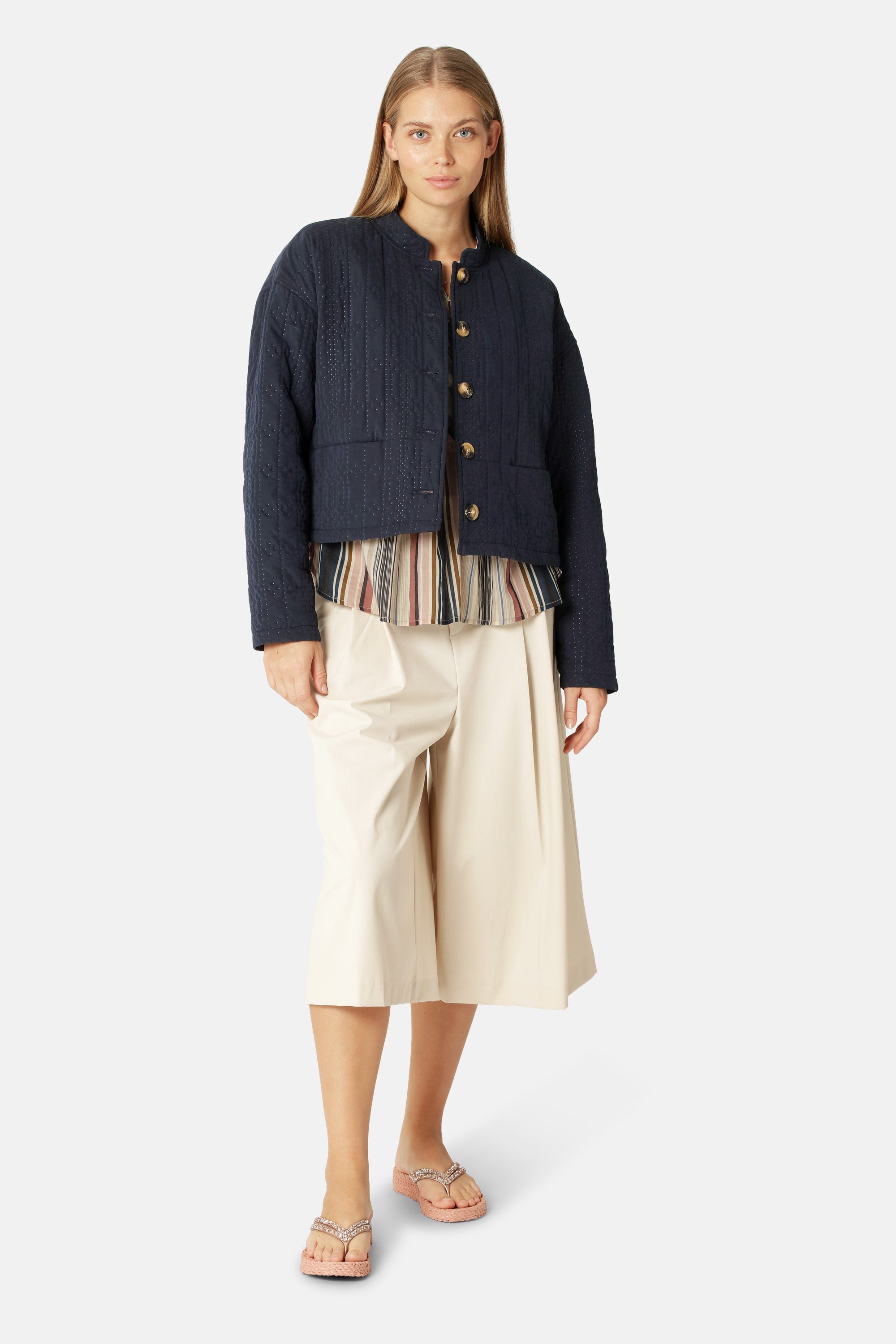 Kurze Steppjacke - Dark Indigo