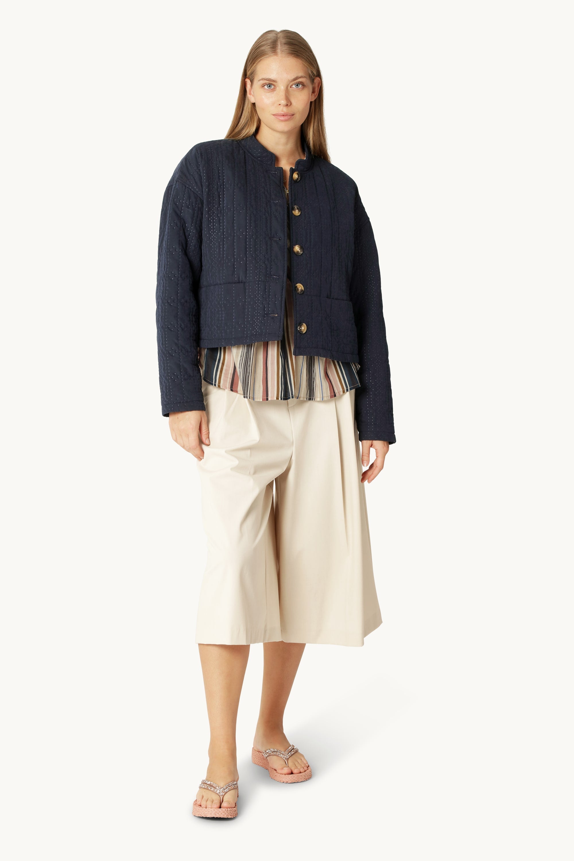 Kurze Steppjacke - Dark Indigo