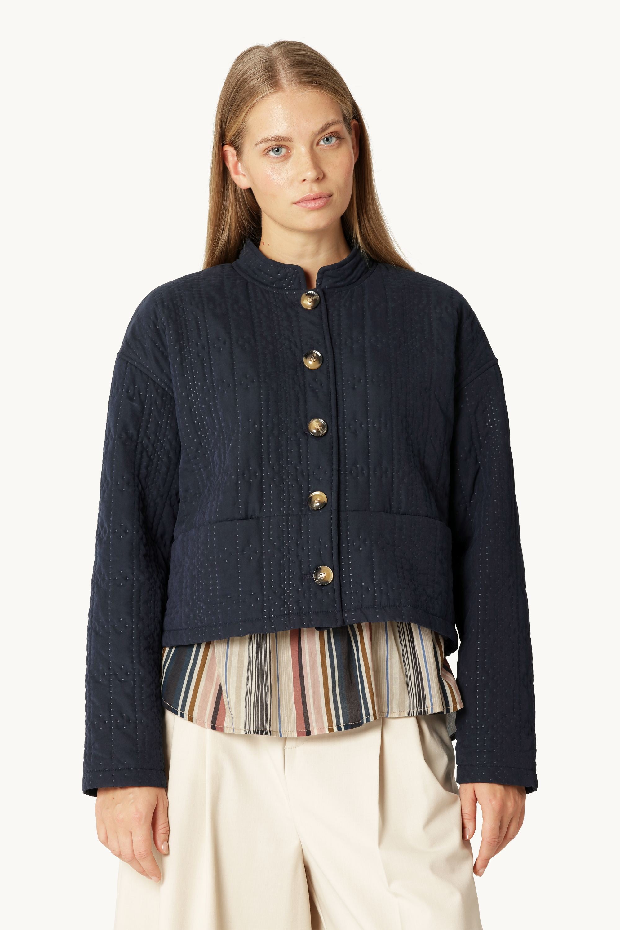 Kurze Steppjacke - Dark Indigo