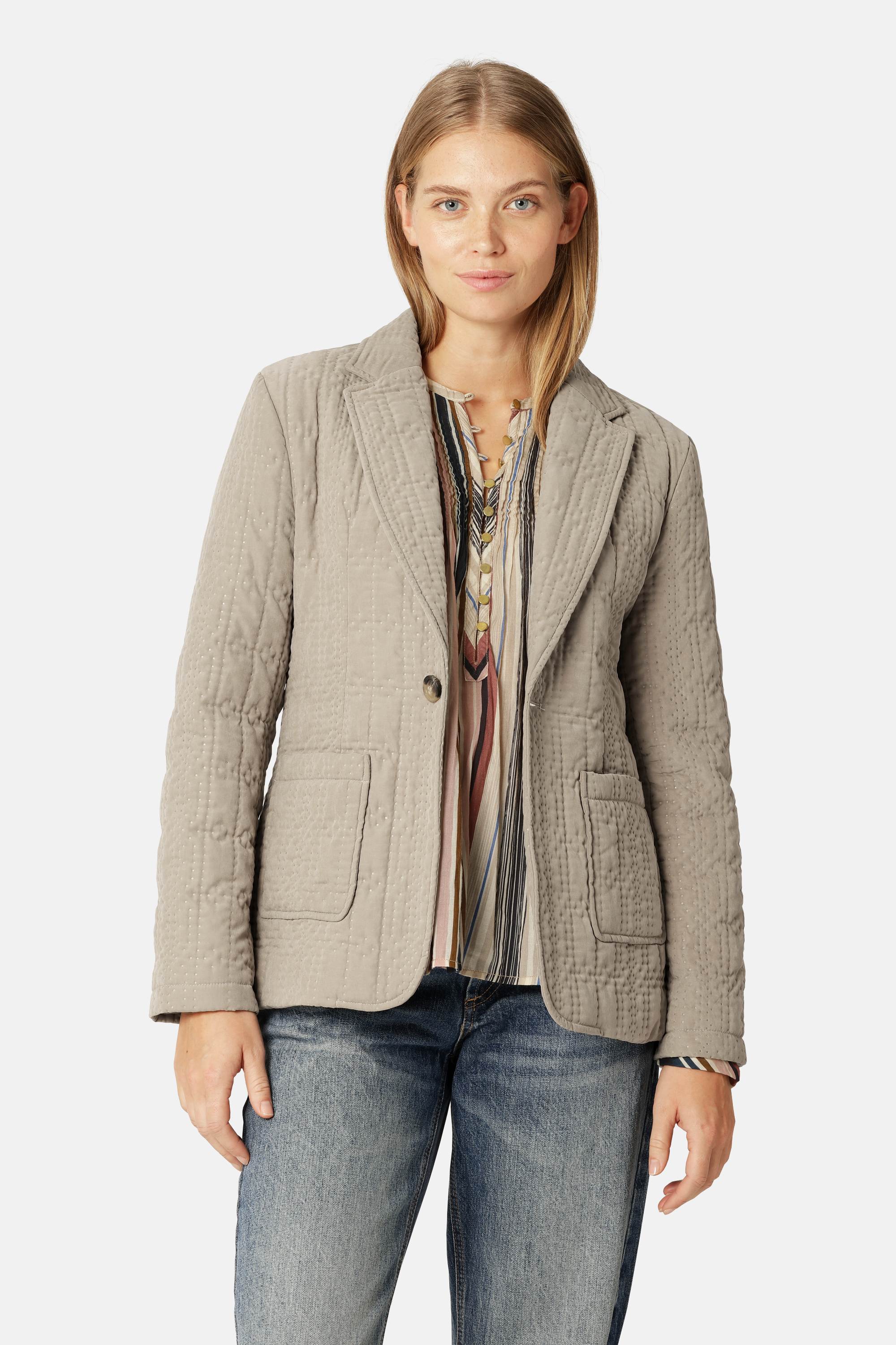 Gesteppter Blazer - Greige
