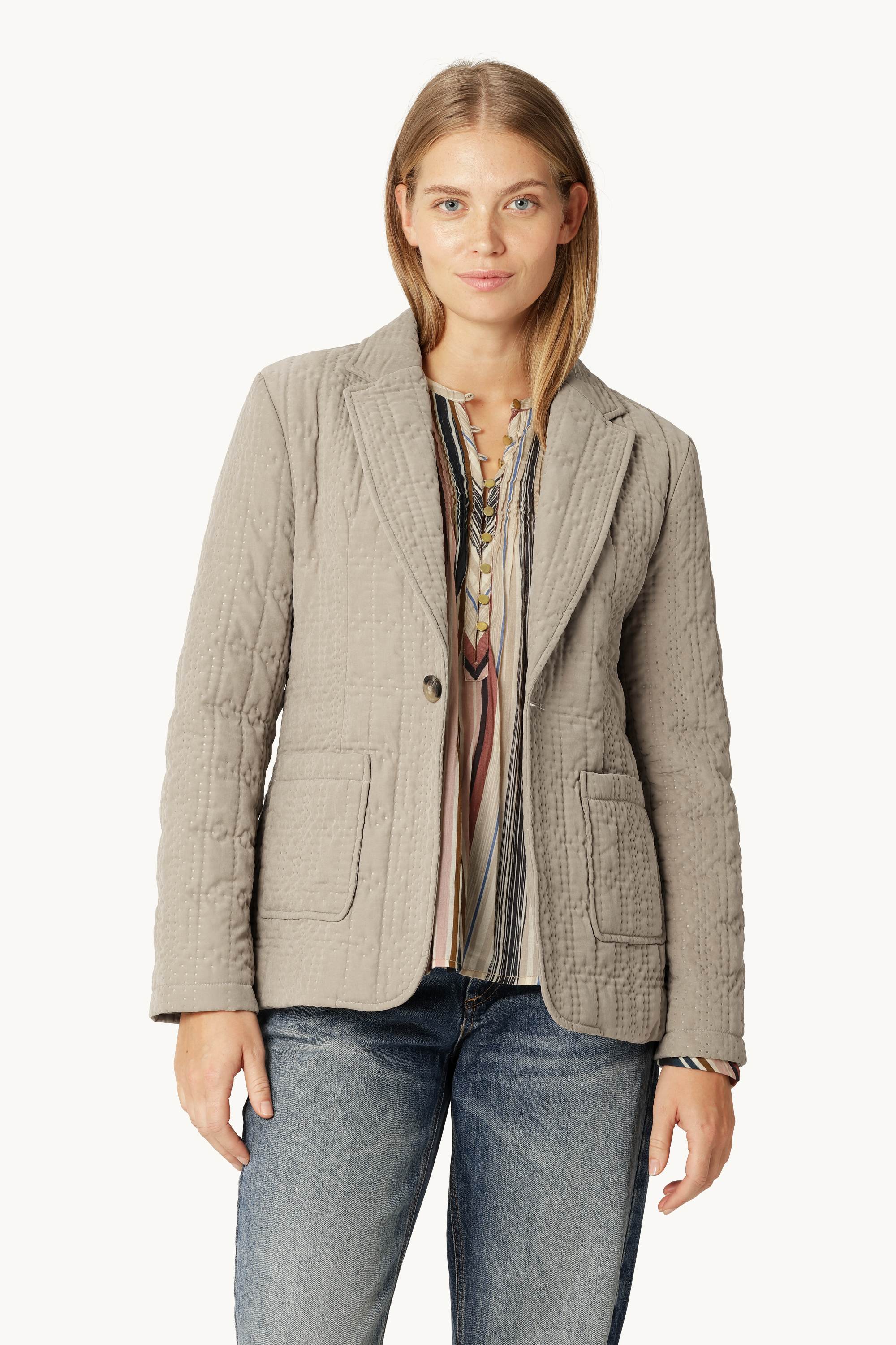 Gesteppter Blazer - Greige