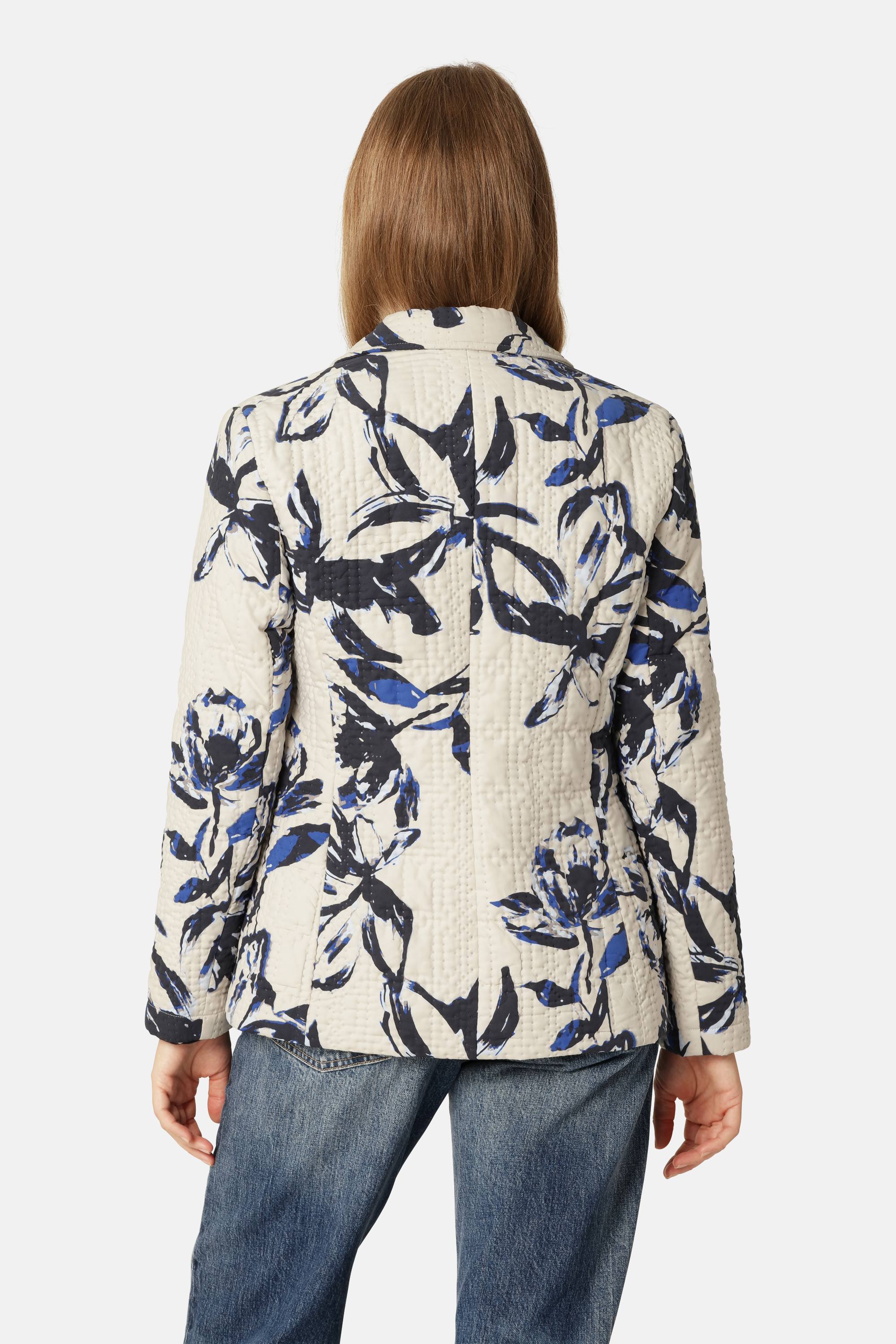 Gesteppter Blazer - Beige Artsy Stroke Flower