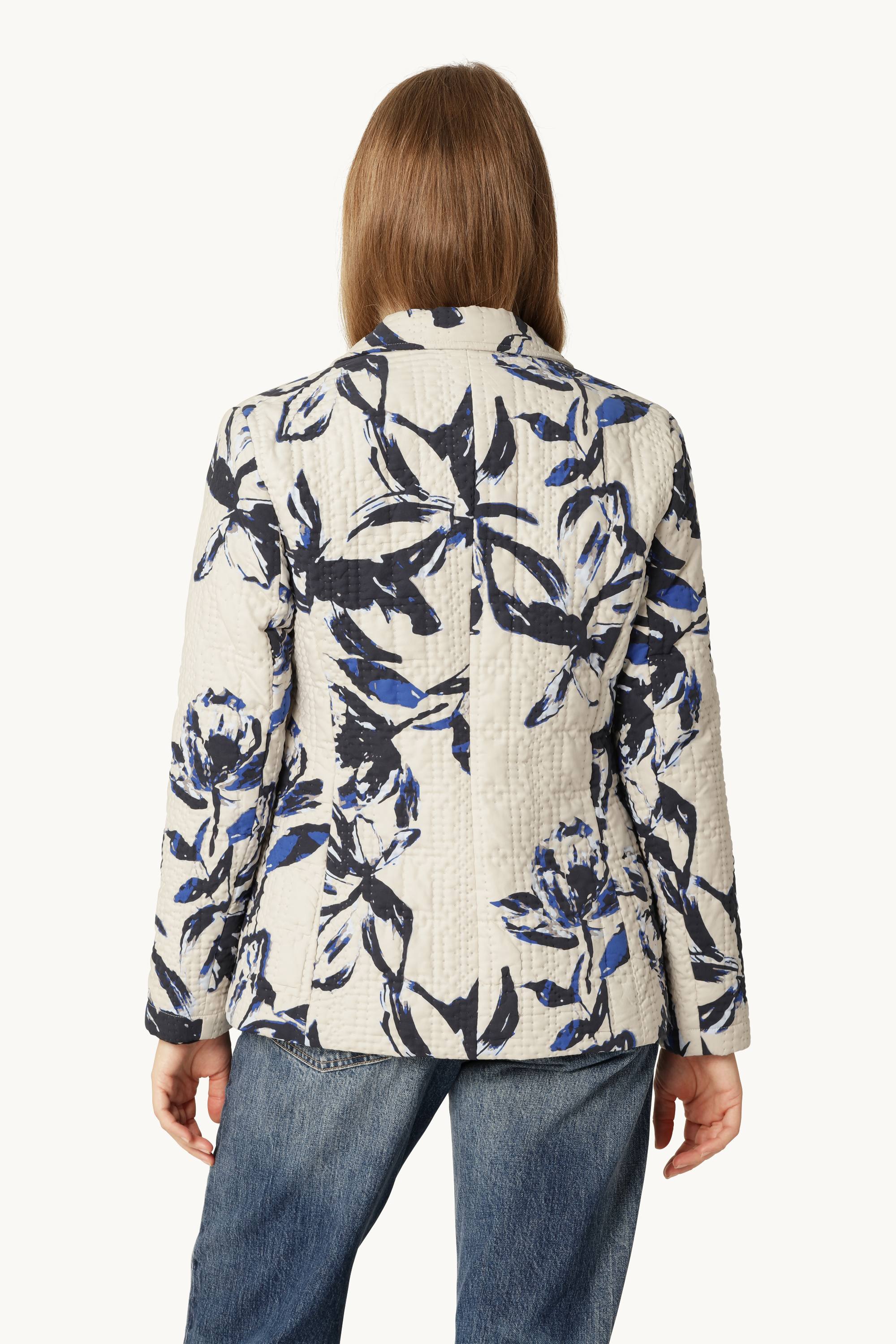 Gesteppter Blazer - Beige Artsy Stroke Flower