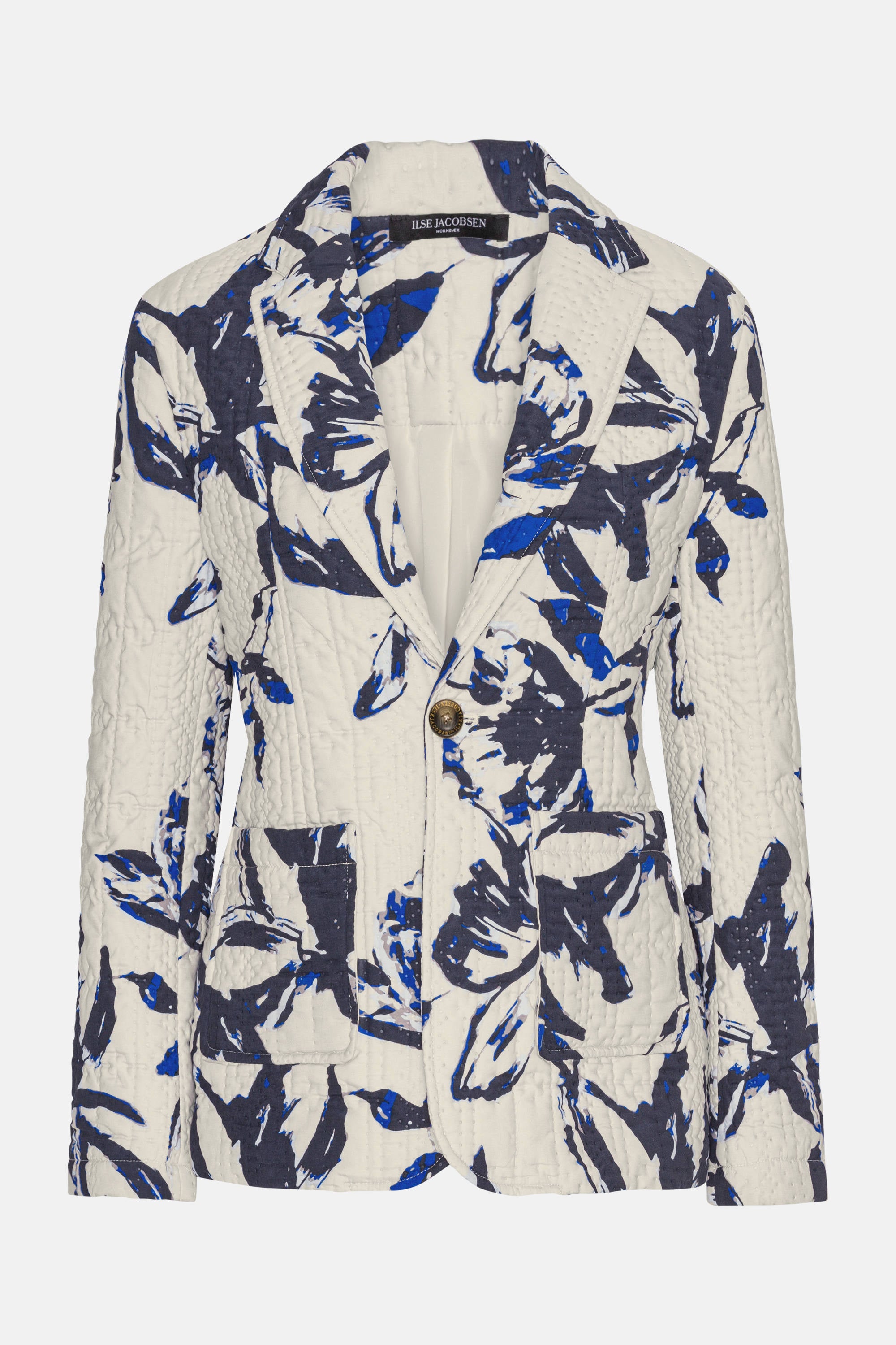 Gesteppter Blazer - Beige Artsy Stroke Flower