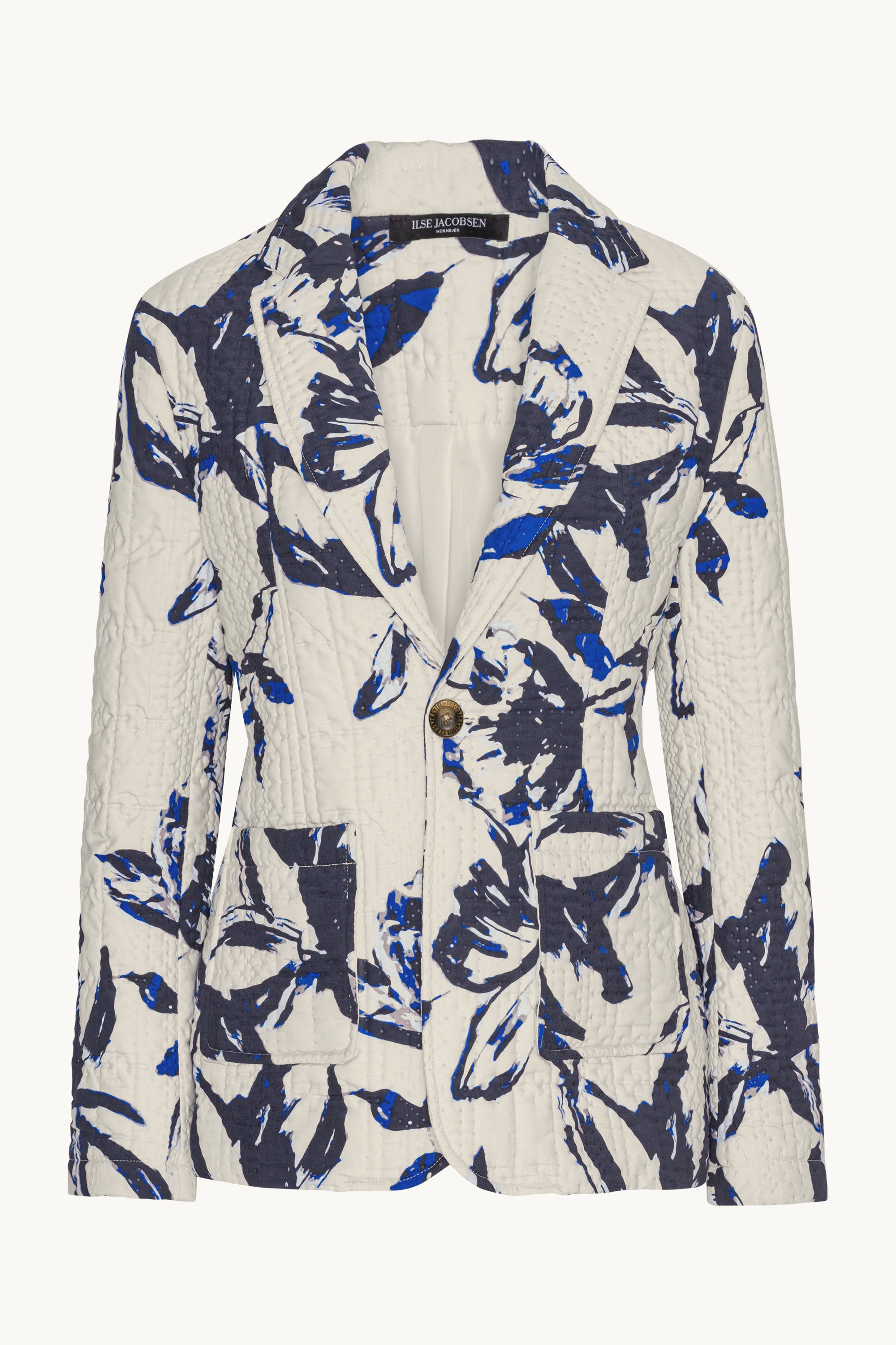 Gesteppter Blazer - Beige Artsy Stroke Flower