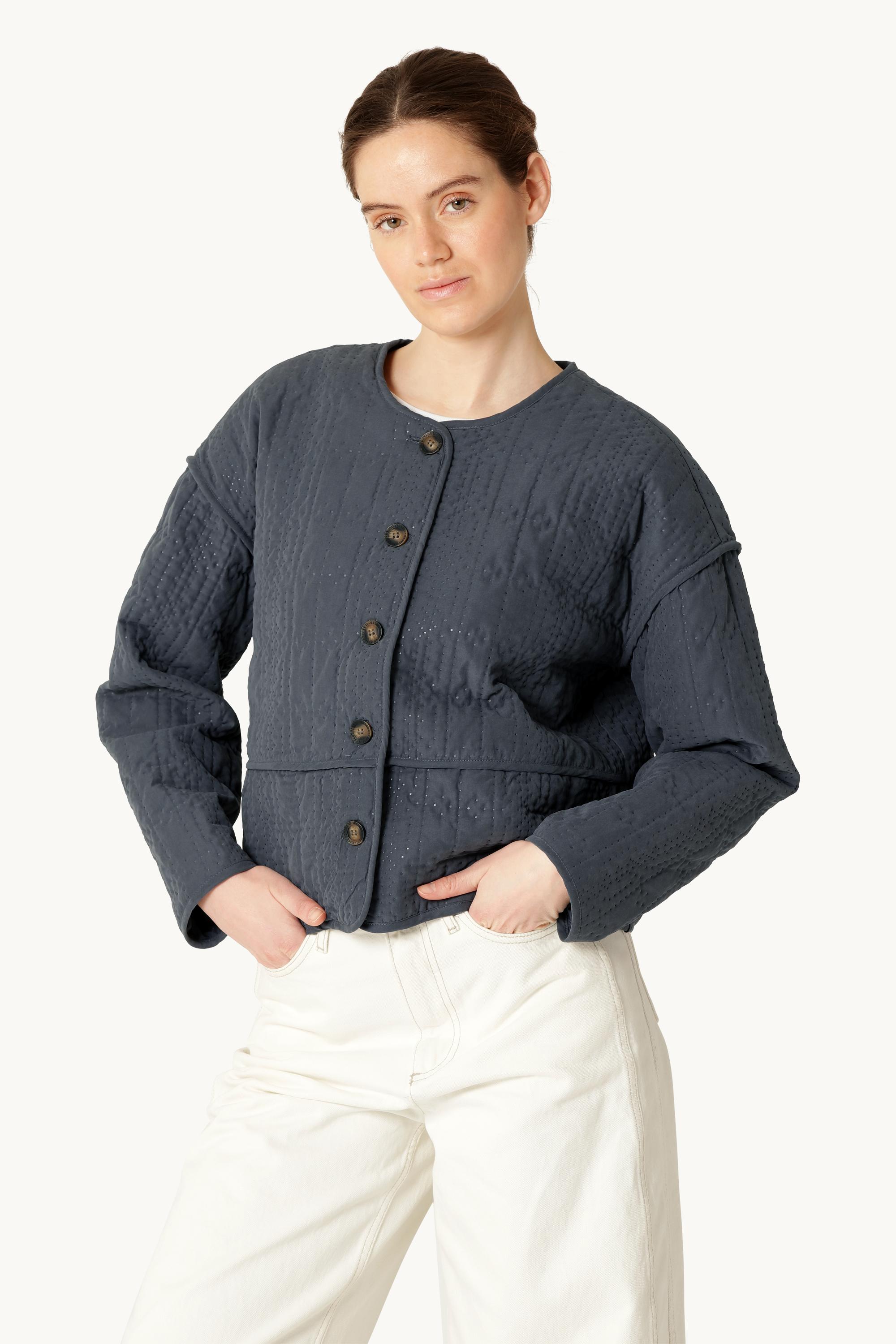 Short Quilted Jacket - Ombre Blue