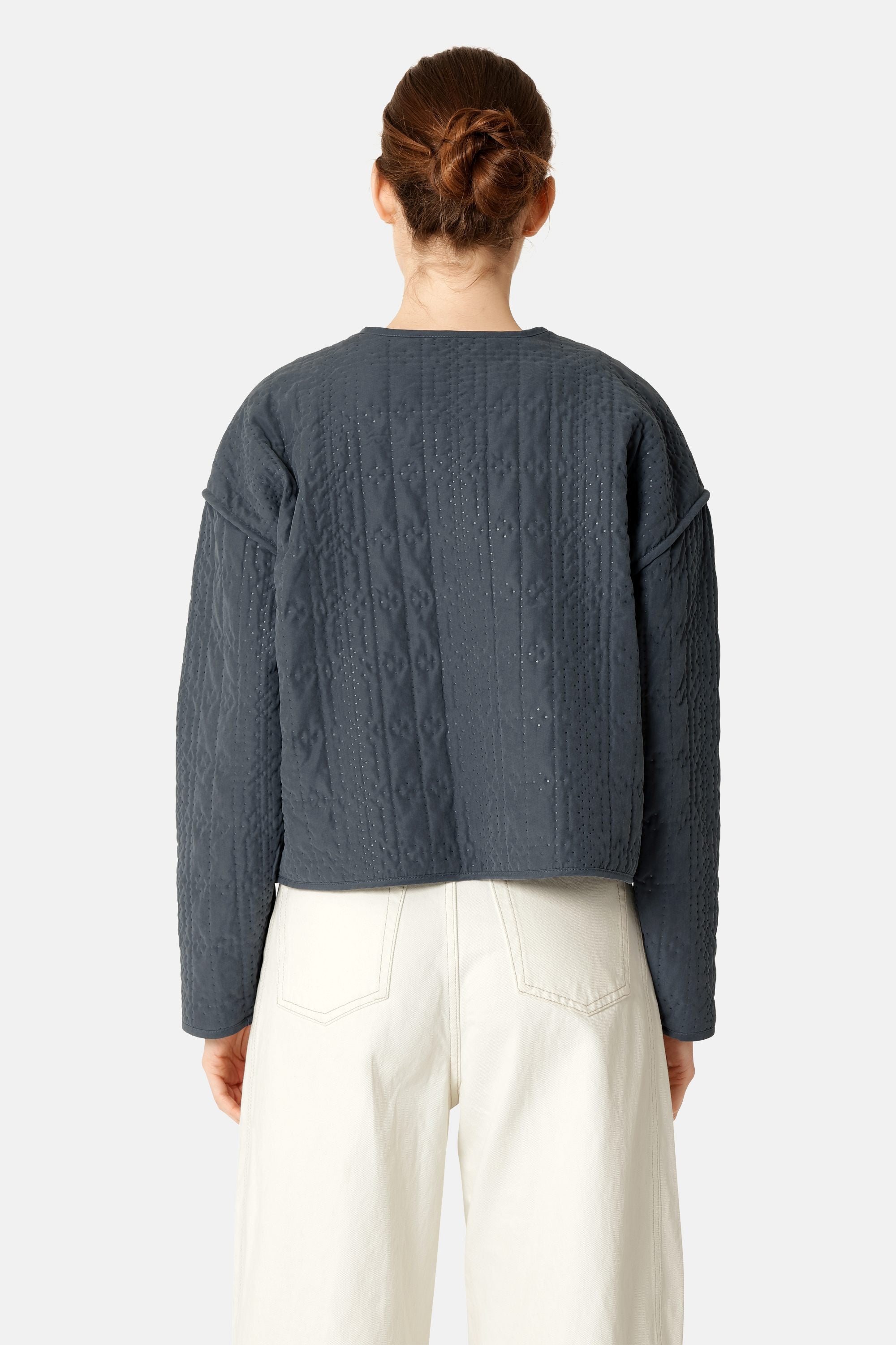 Short Quilted Jacket - Ombre Blue