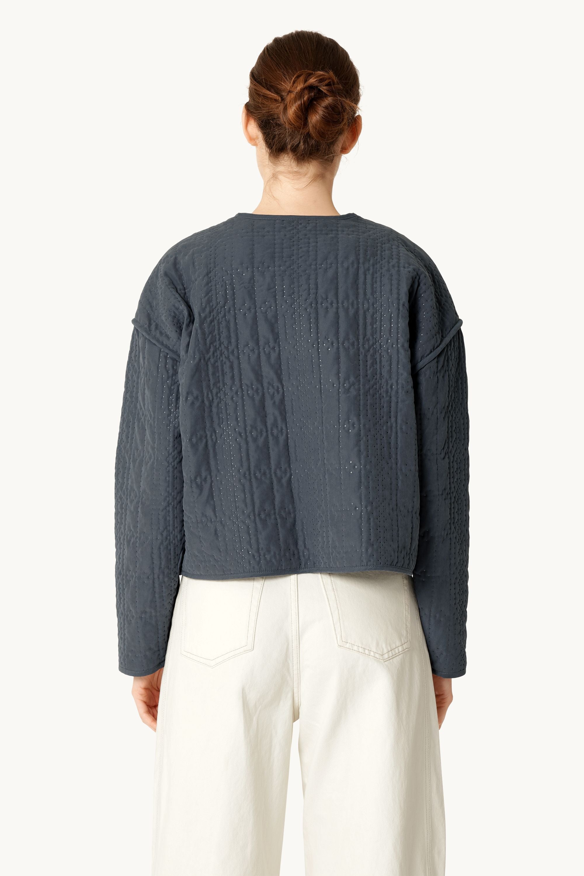 Short Quilted Jacket - Ombre Blue