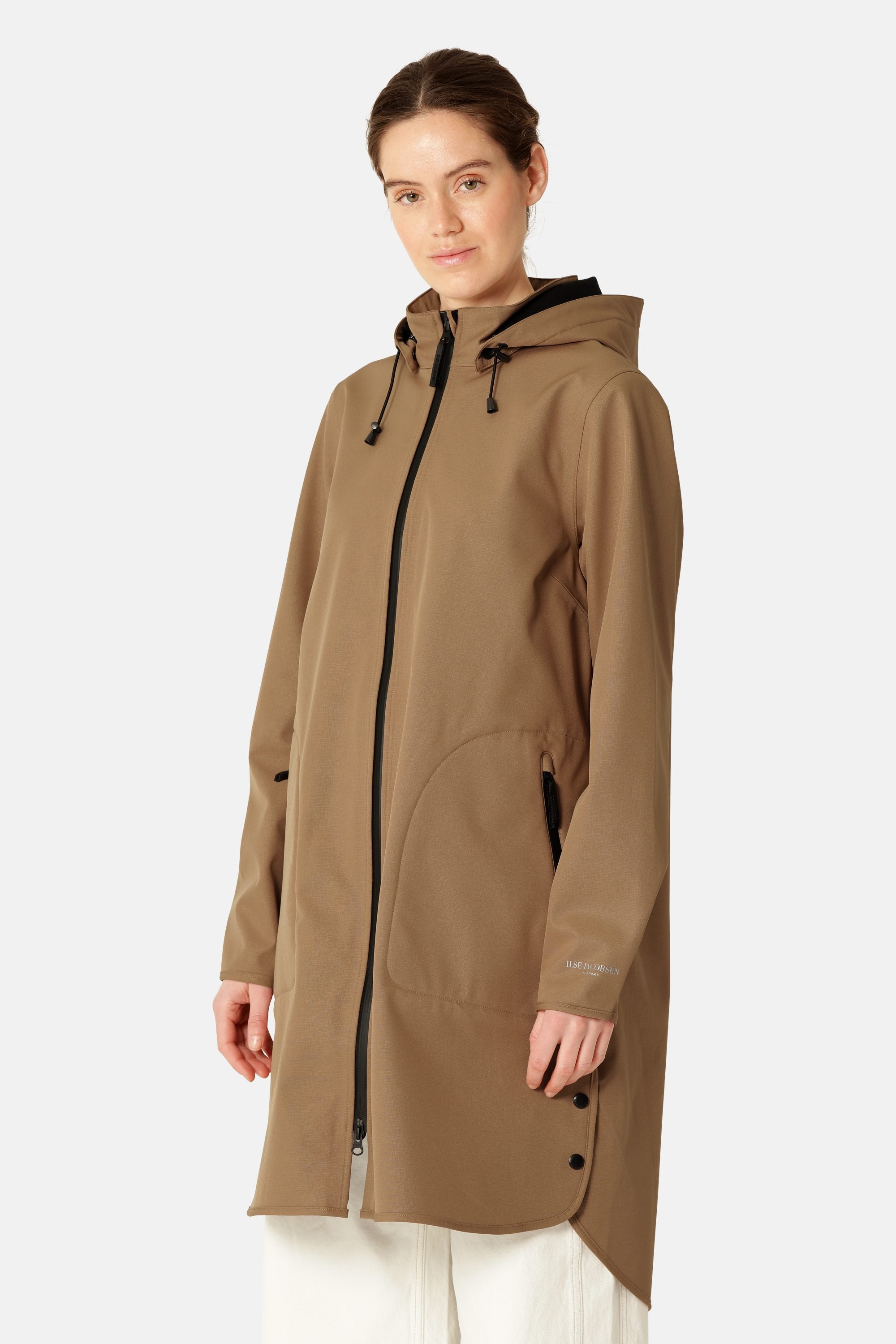 Softshell Regenmantel A-Linie - Mocca