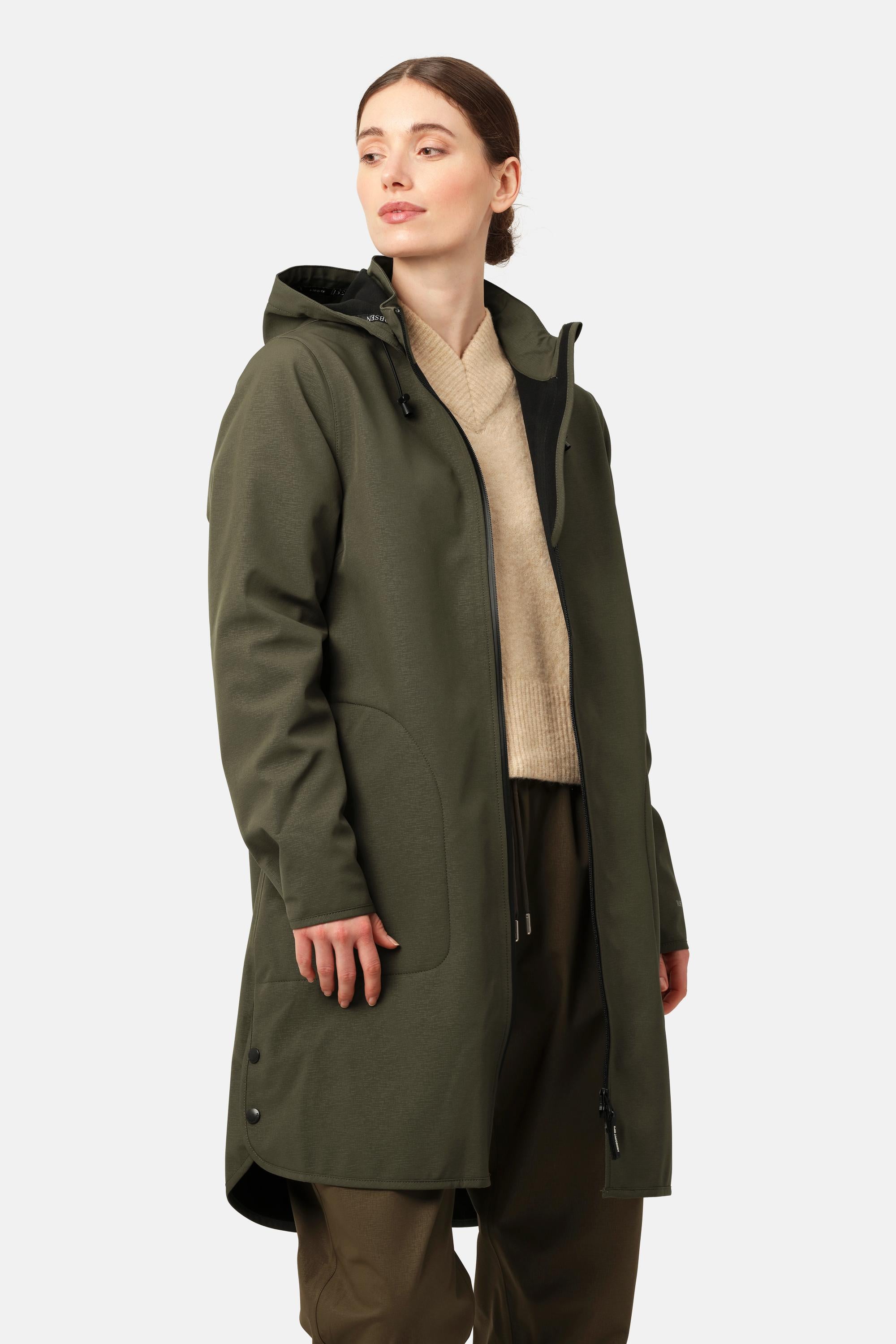 Softshell Regenmantel A-Linie - Army
