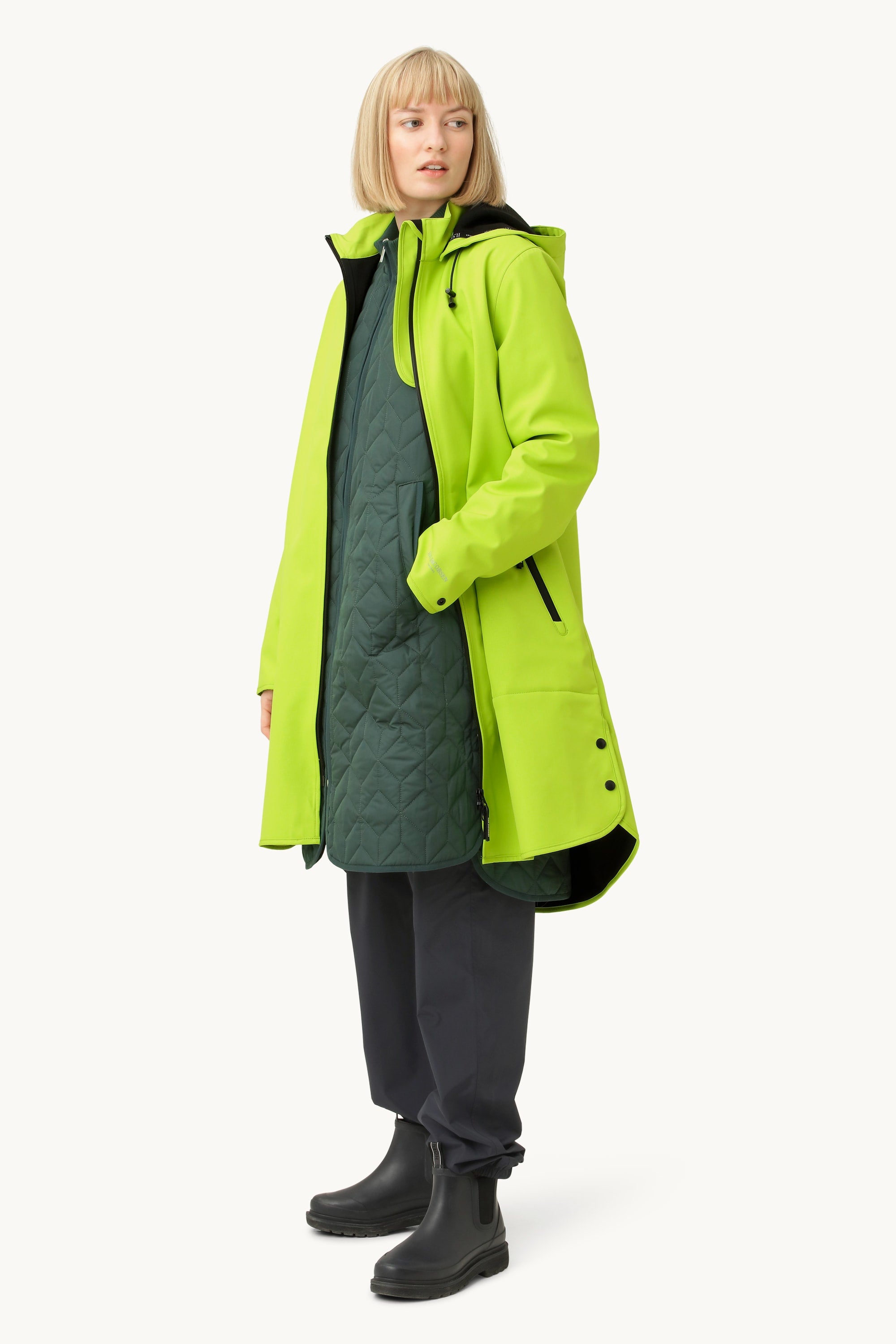 Softshell Regenmantel A-Linie - Lime Green