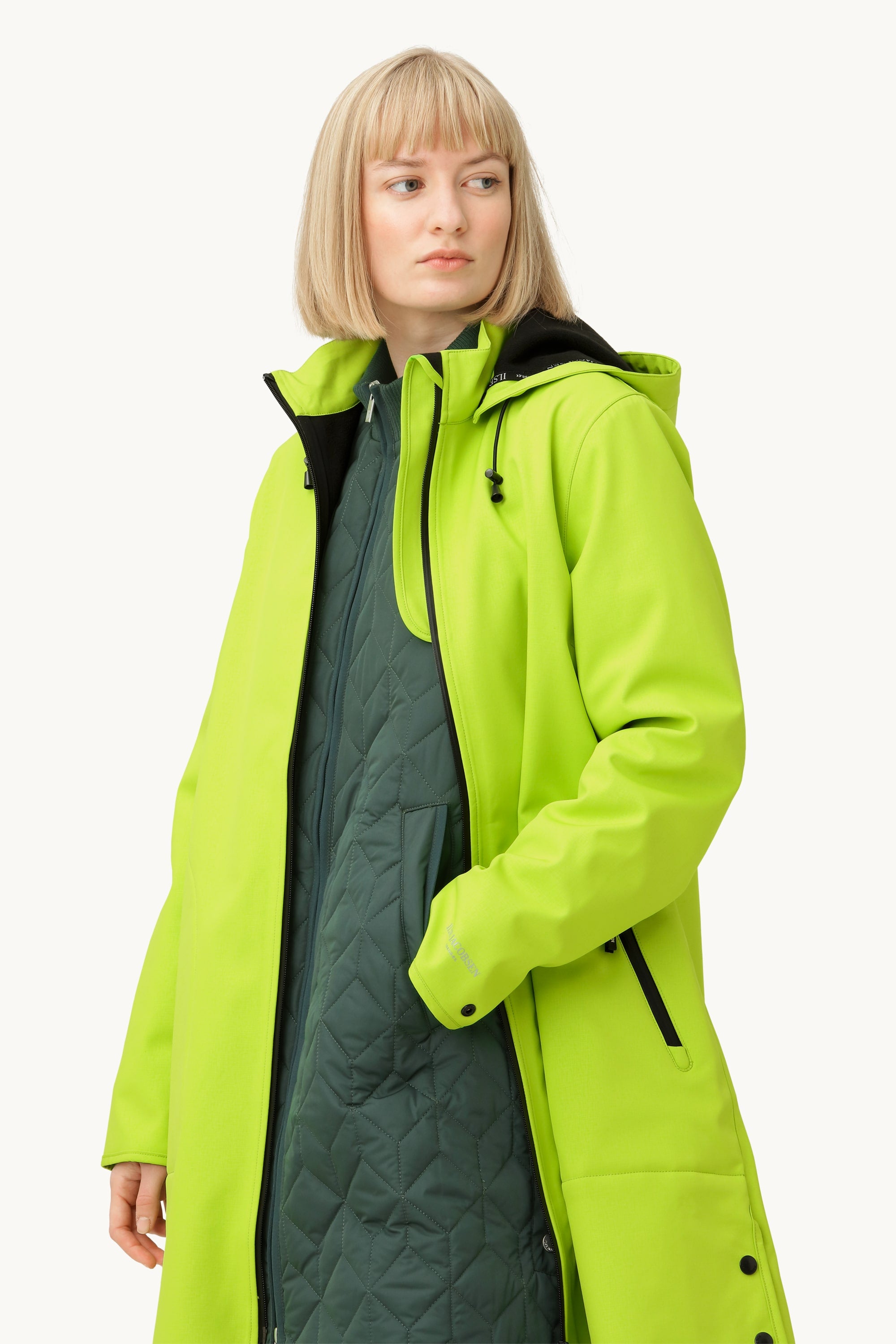 Softshell Regenmantel A-Linie - Lime Green