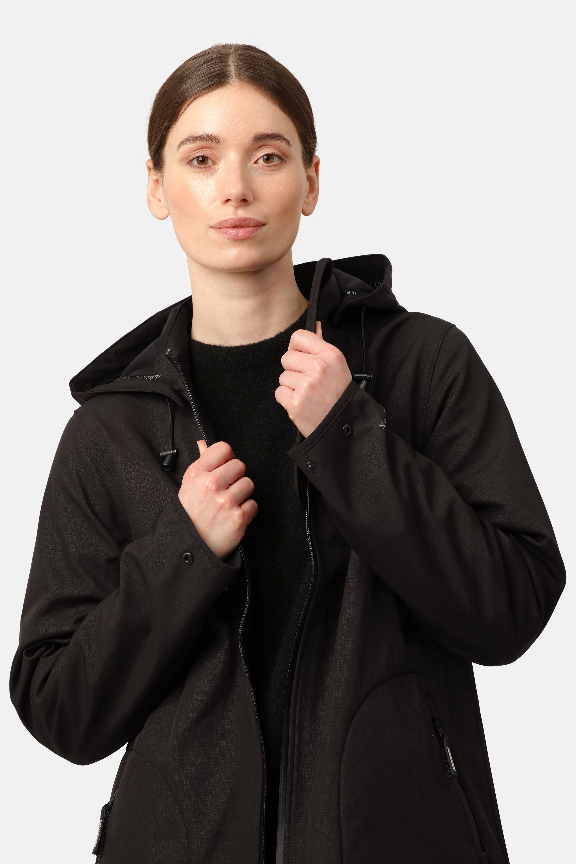 Softshell Regenmantel A-Linie - Black