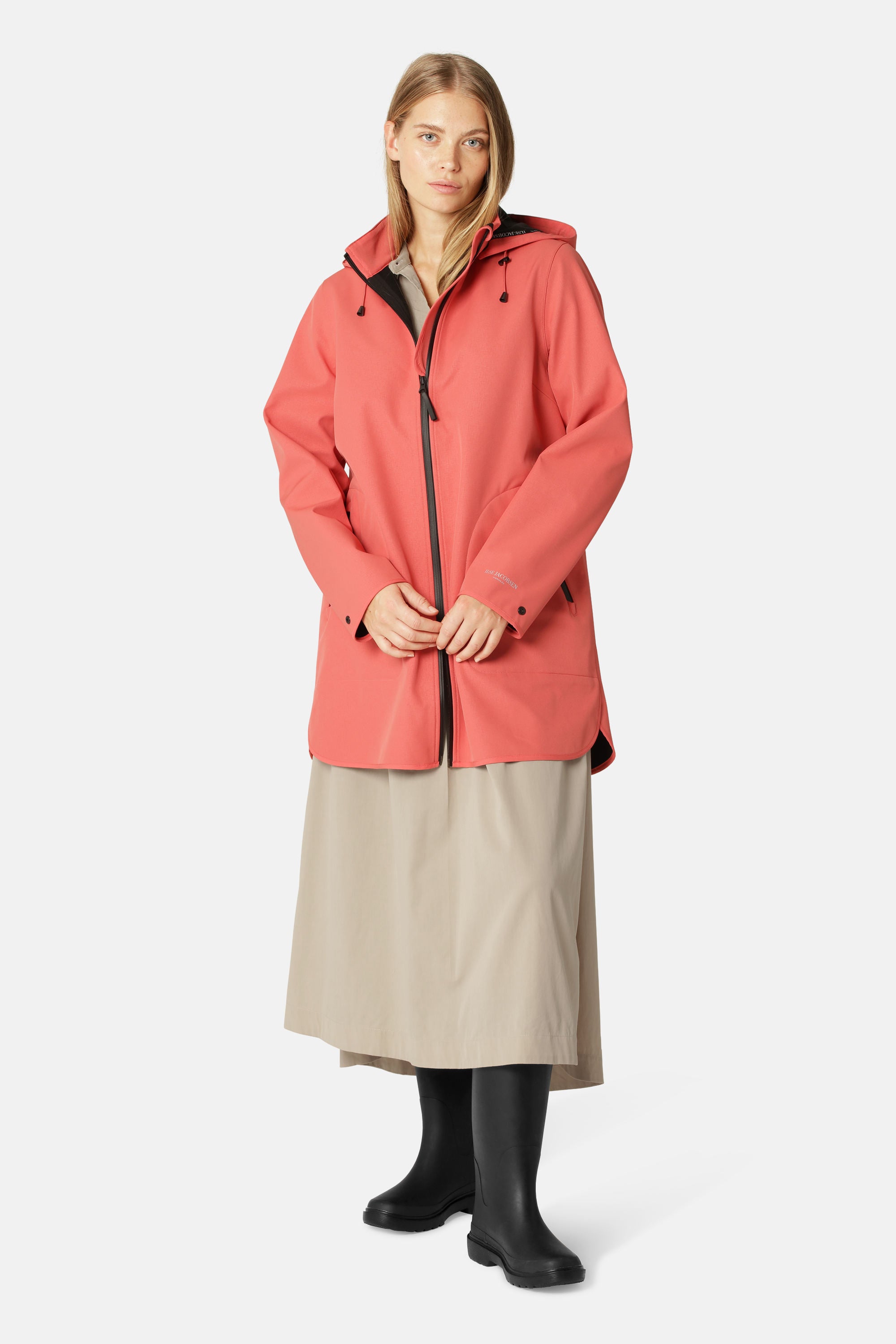 Softshell Regenmantel A-Linie - Spiced Coral