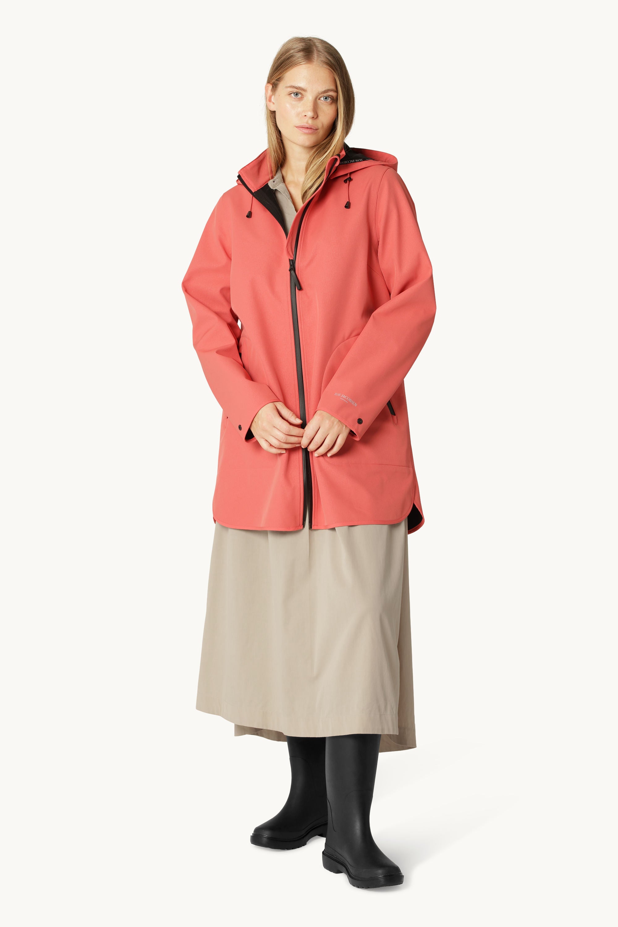 Softshell Regenmantel A-Linie - Spiced Coral
