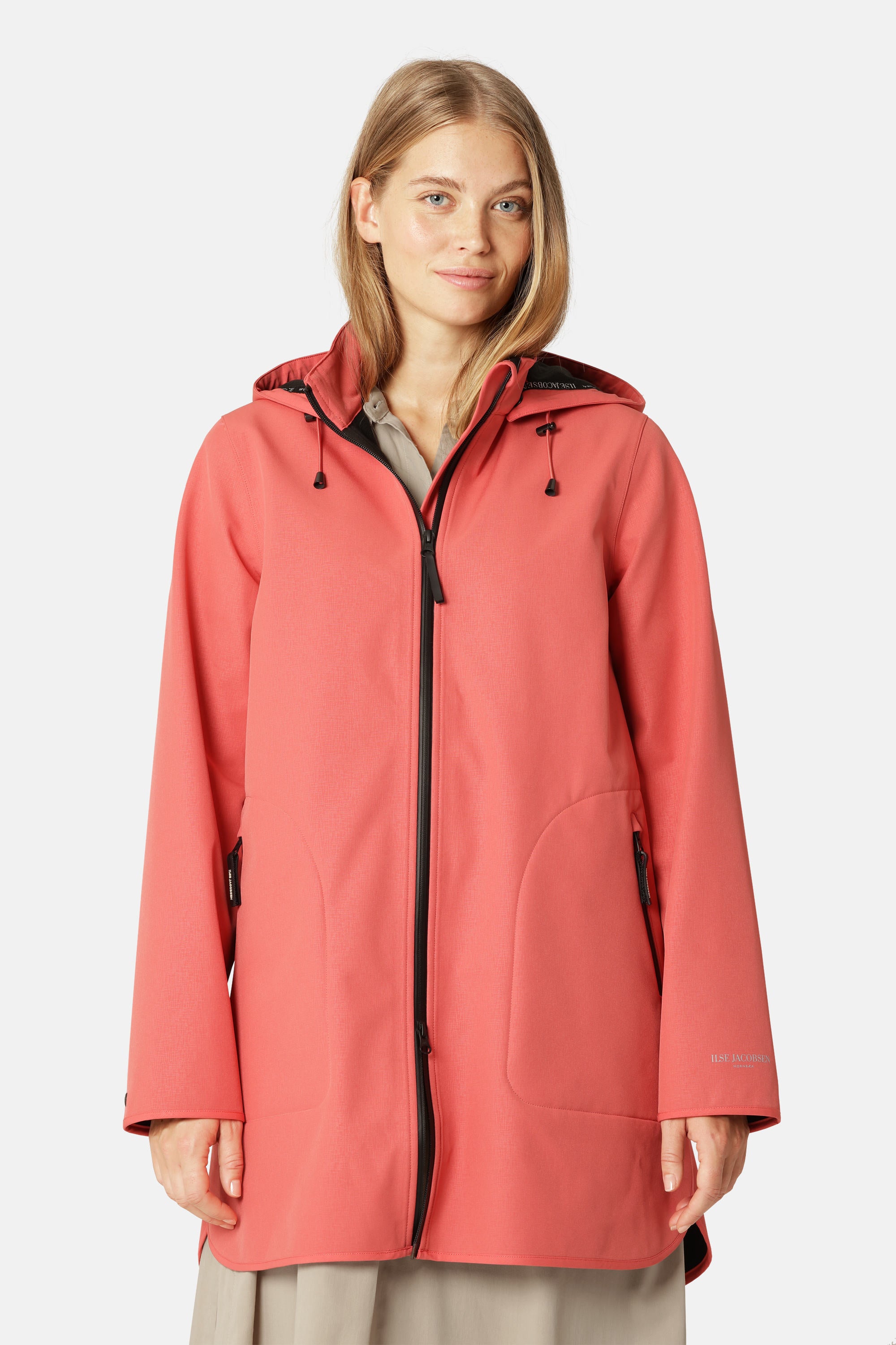 Softshell Regenmantel A-Linie - Spiced Coral