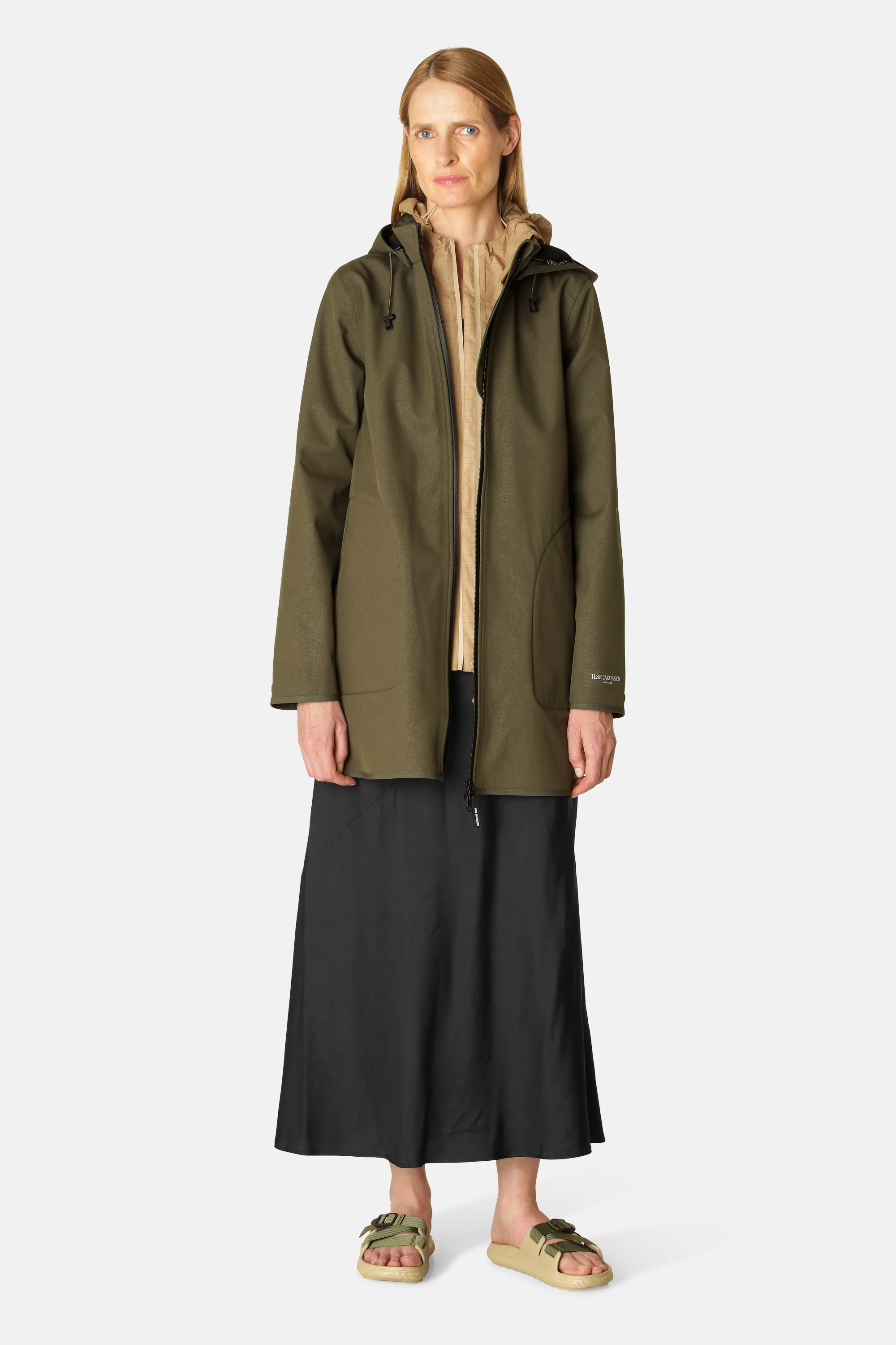 Softshell Regenmantel A-Linie - Army