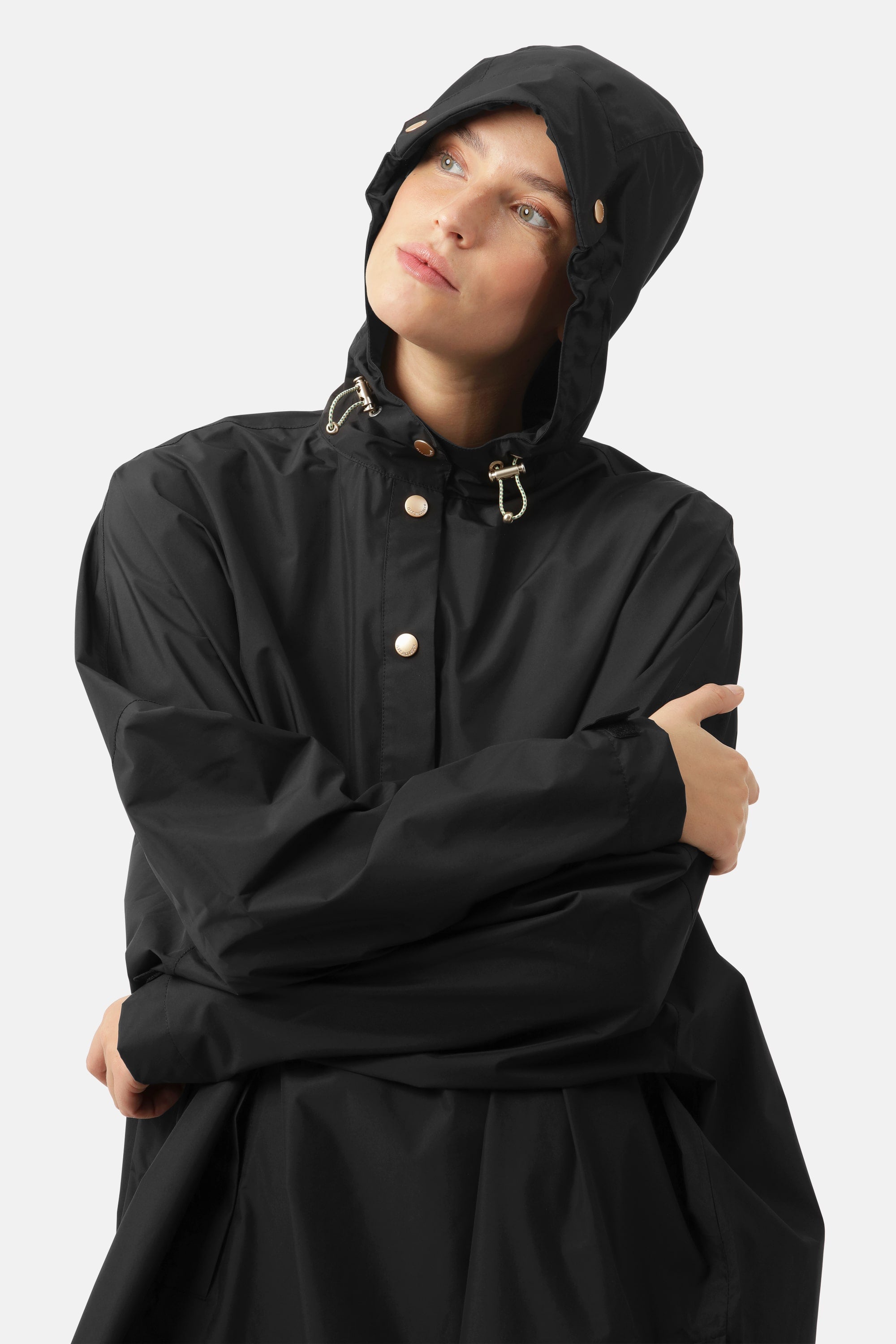 Poncho With Sleeves - Black