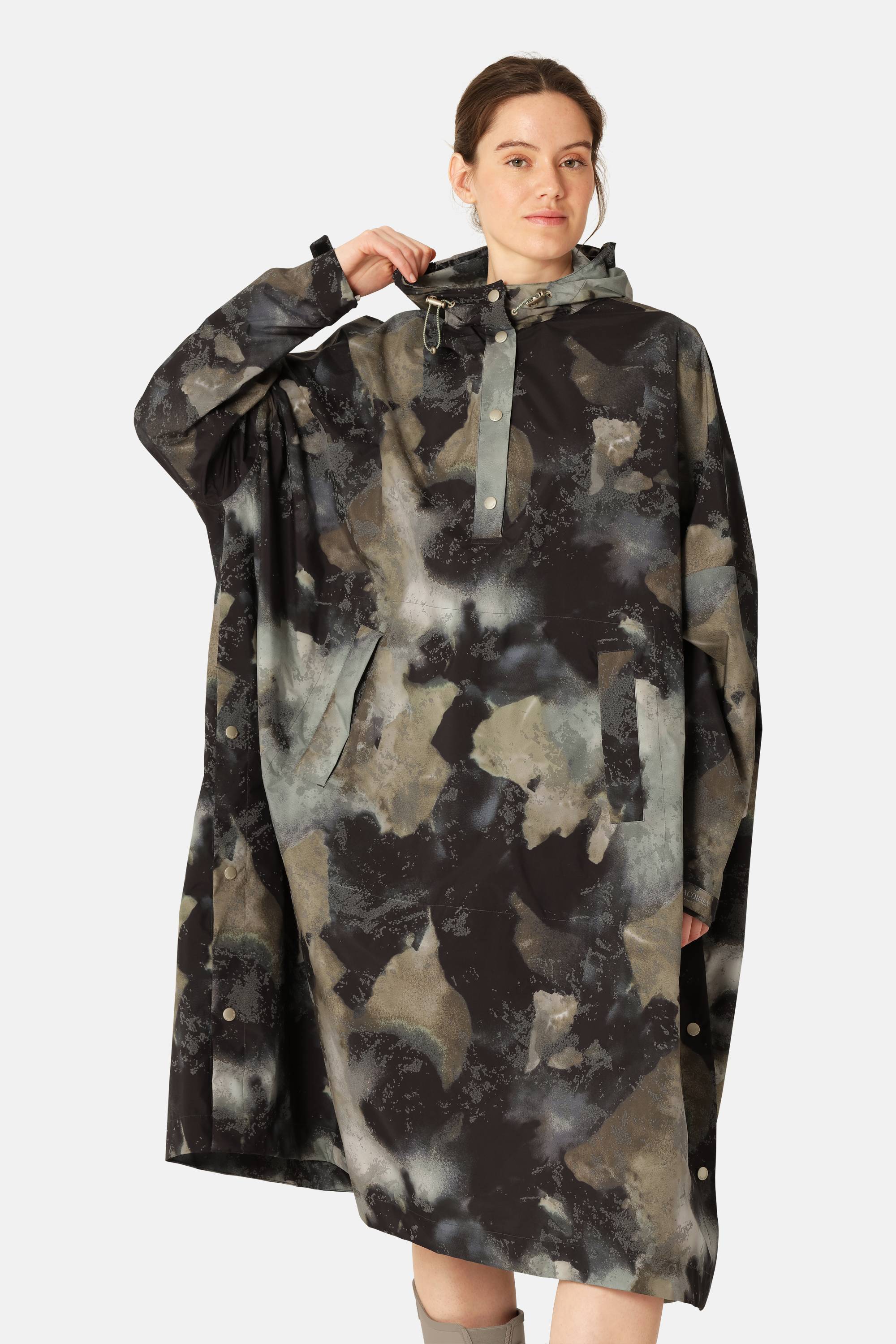Poncho Raincoat - Moss Print
