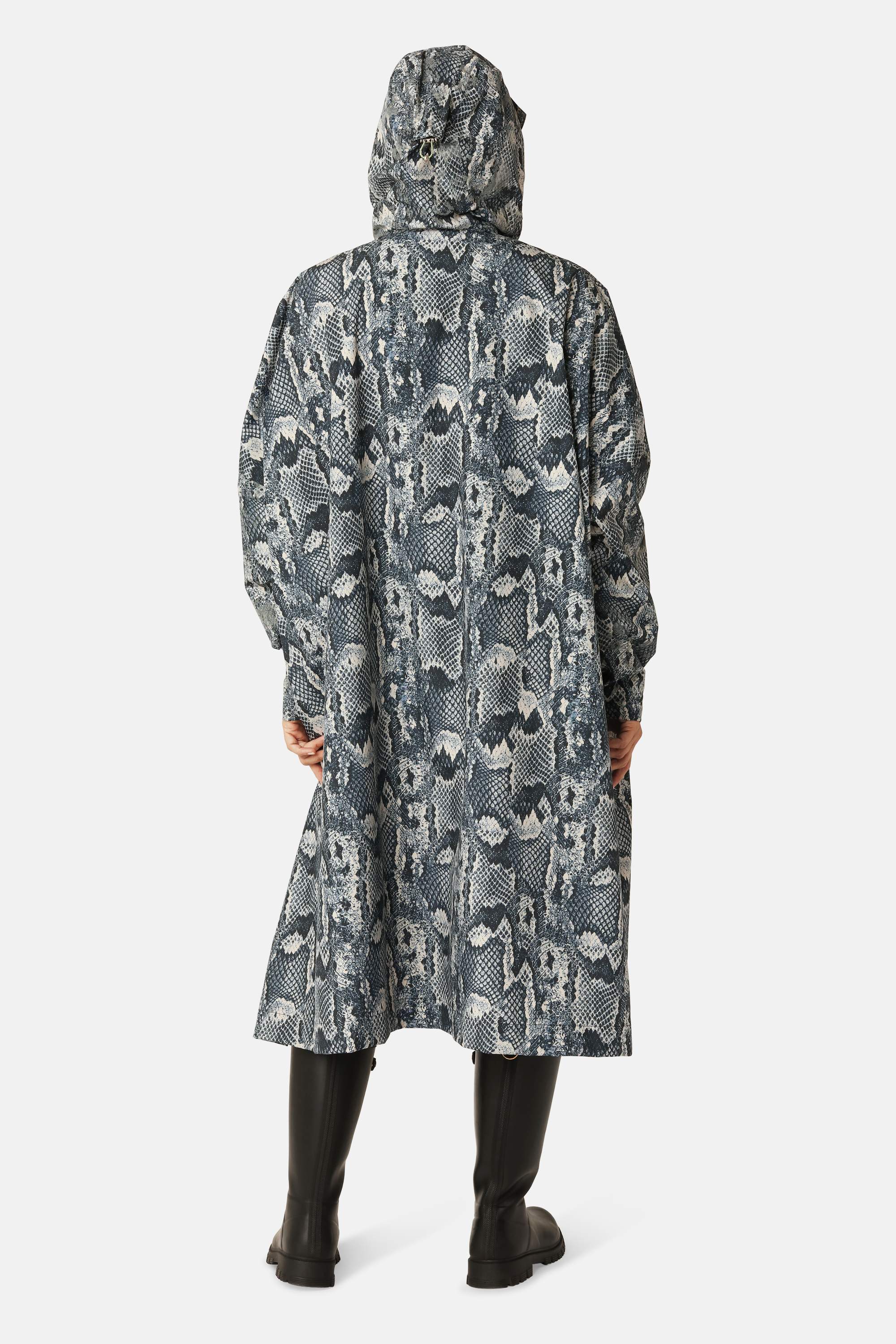 Poncho Raincoat - Dark Blue Snake