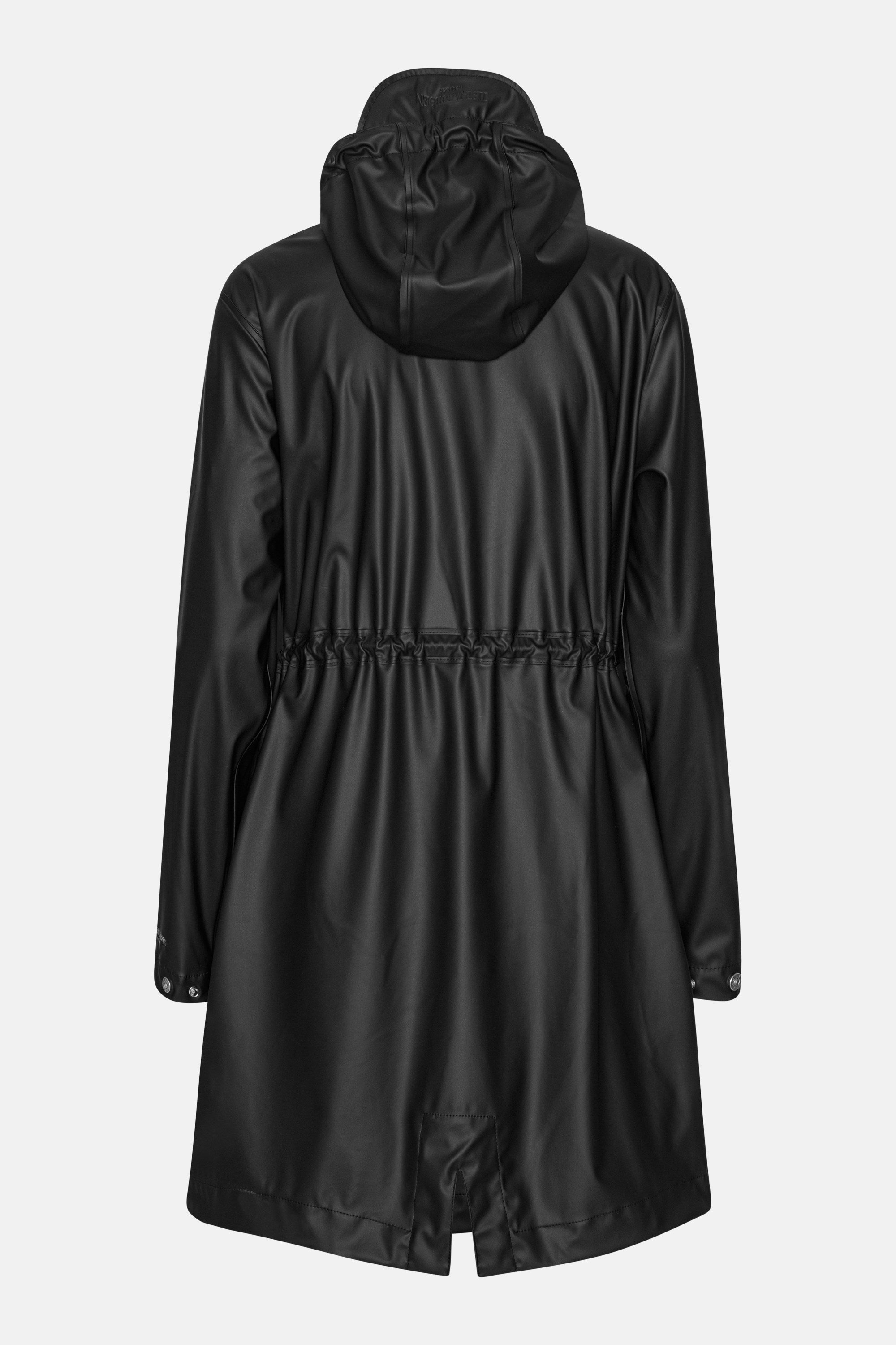 Long Parka Rain Jacket - Black Beauty