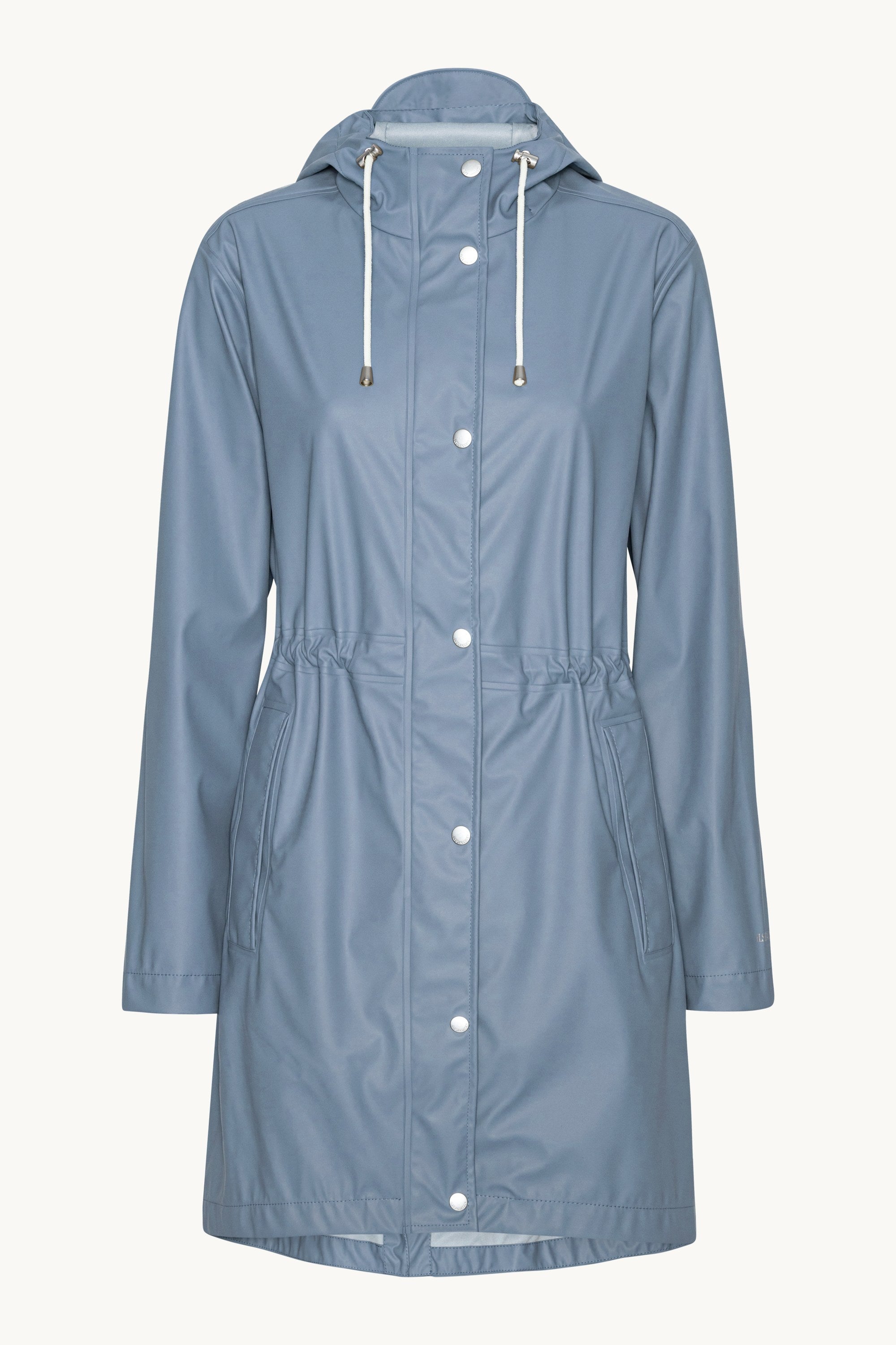 Long Parka Rain Jacket - Grey Blue