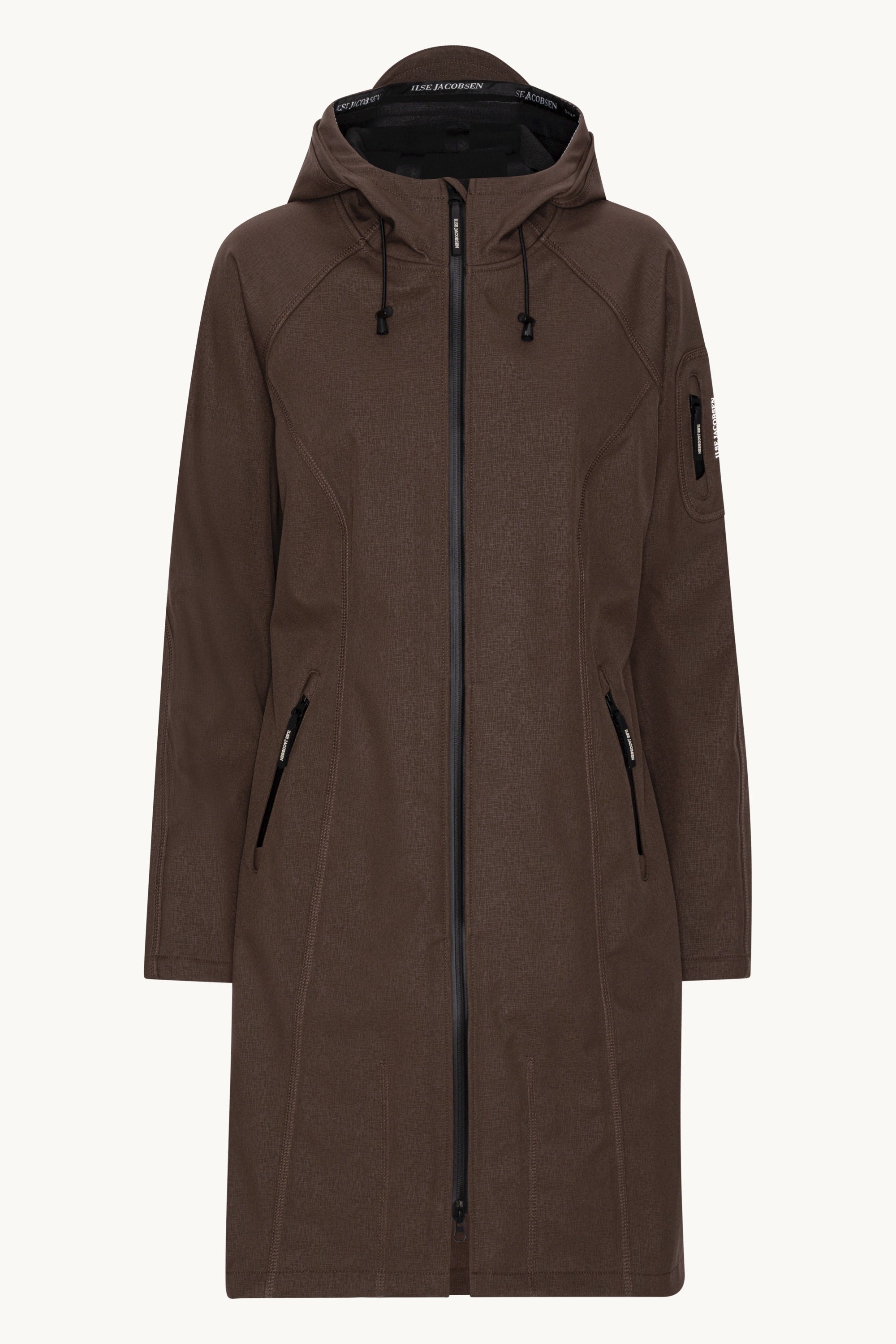 Long Softshell Raincoat - Chocolate Brown