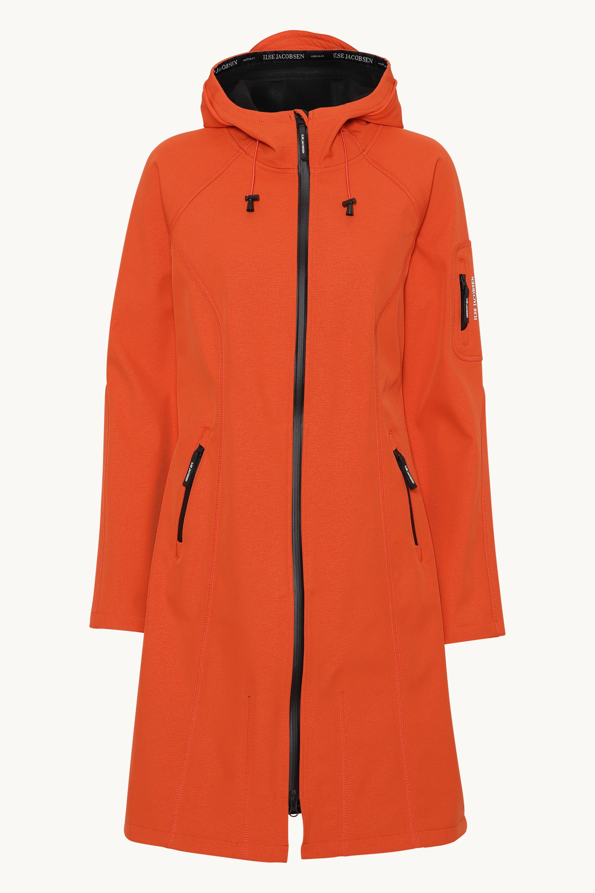 Long Softshell Raincoat - Warm Orange