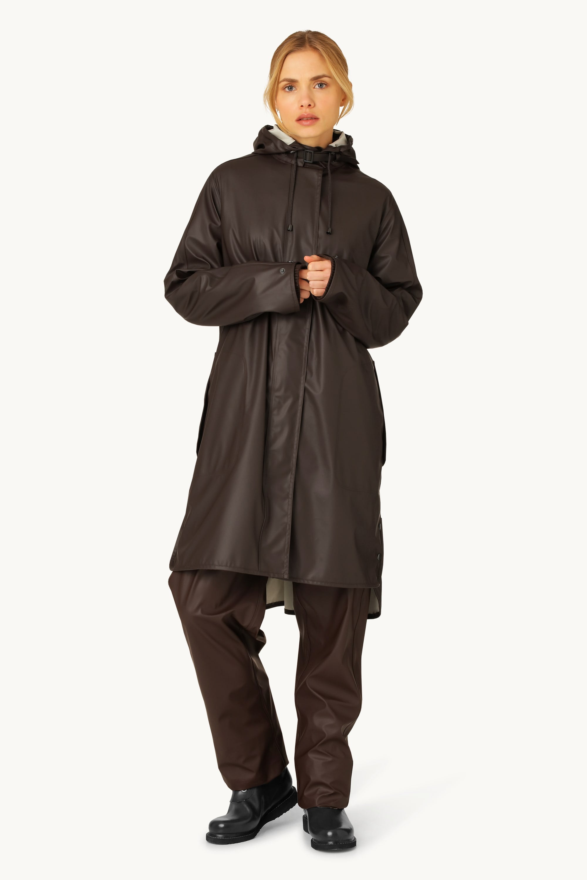 Leichter Regenmantel - Ganache
