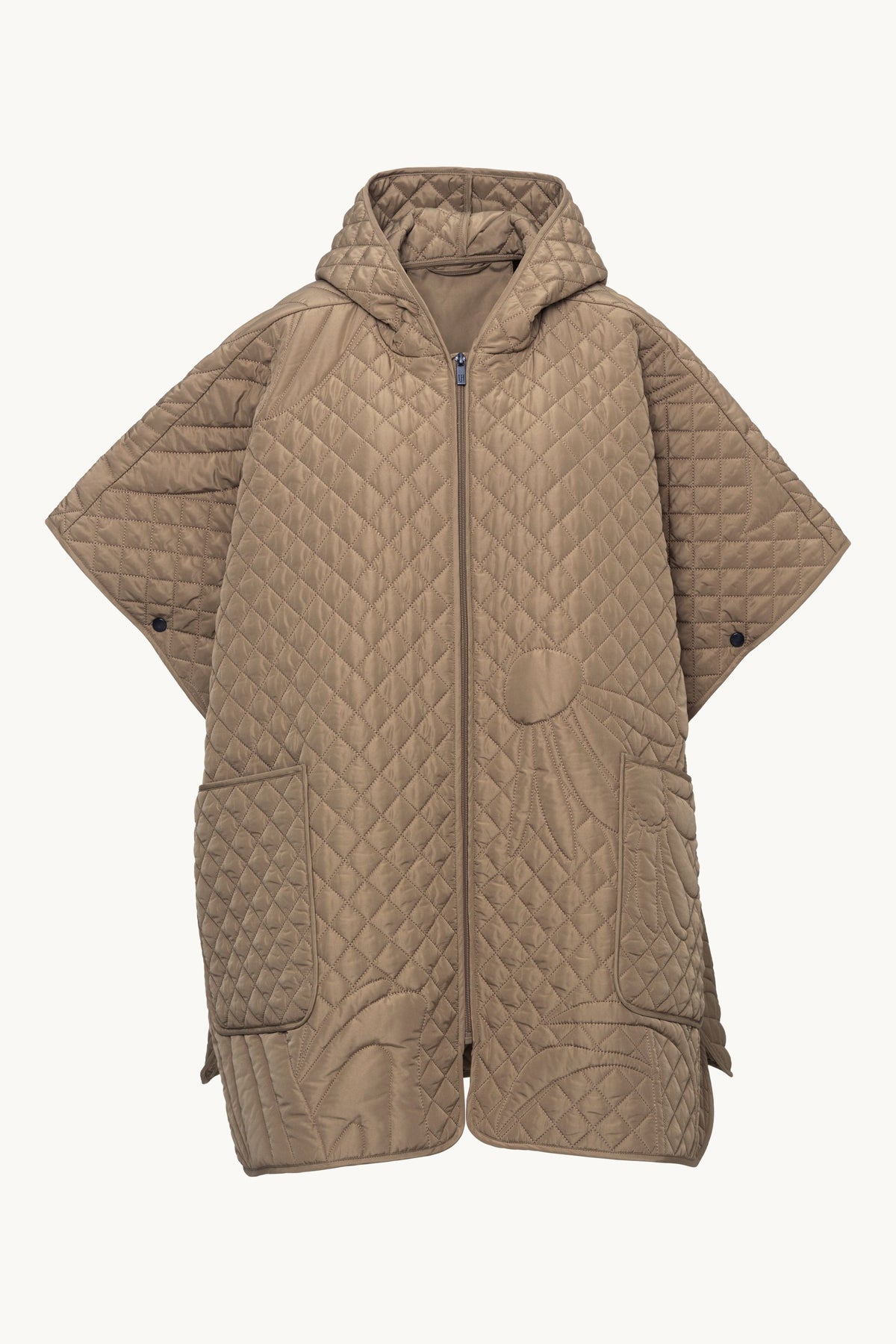Gesteppter Poncho - Sepia Tint